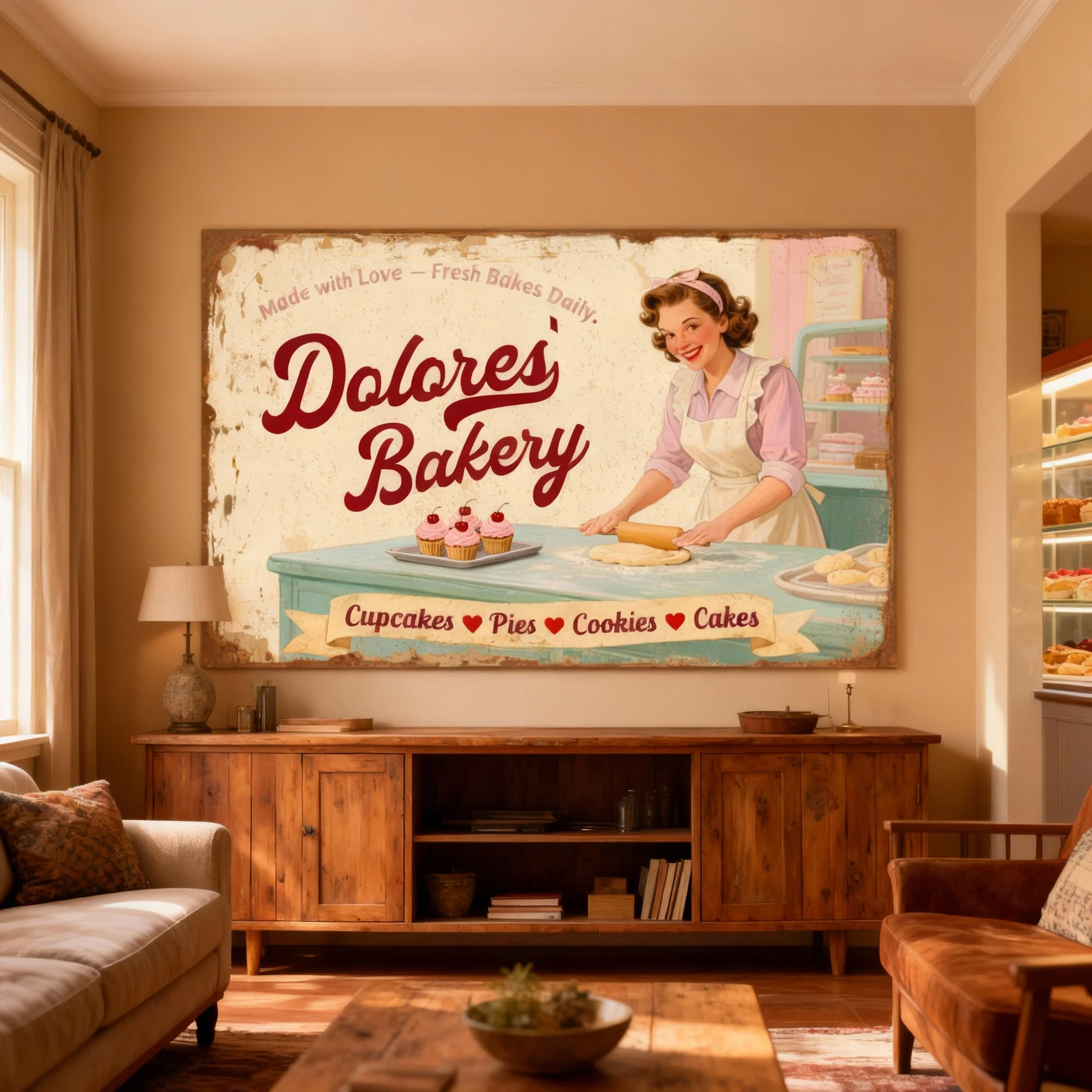 Vintage Mom's Bakery Farmhouse Wall Sign - Image 3