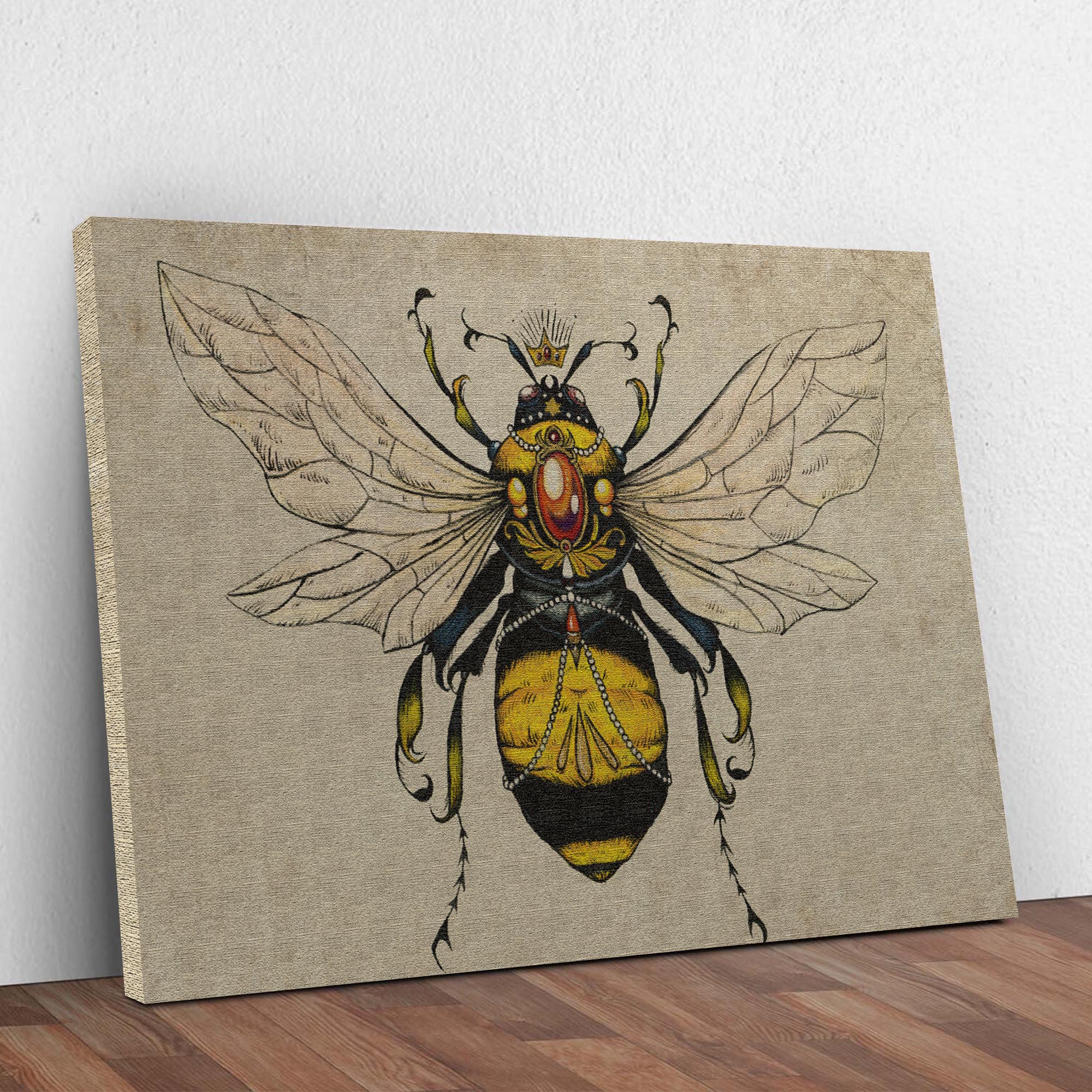 Vintage Queen Bee Canvas Wall Art - Image 2