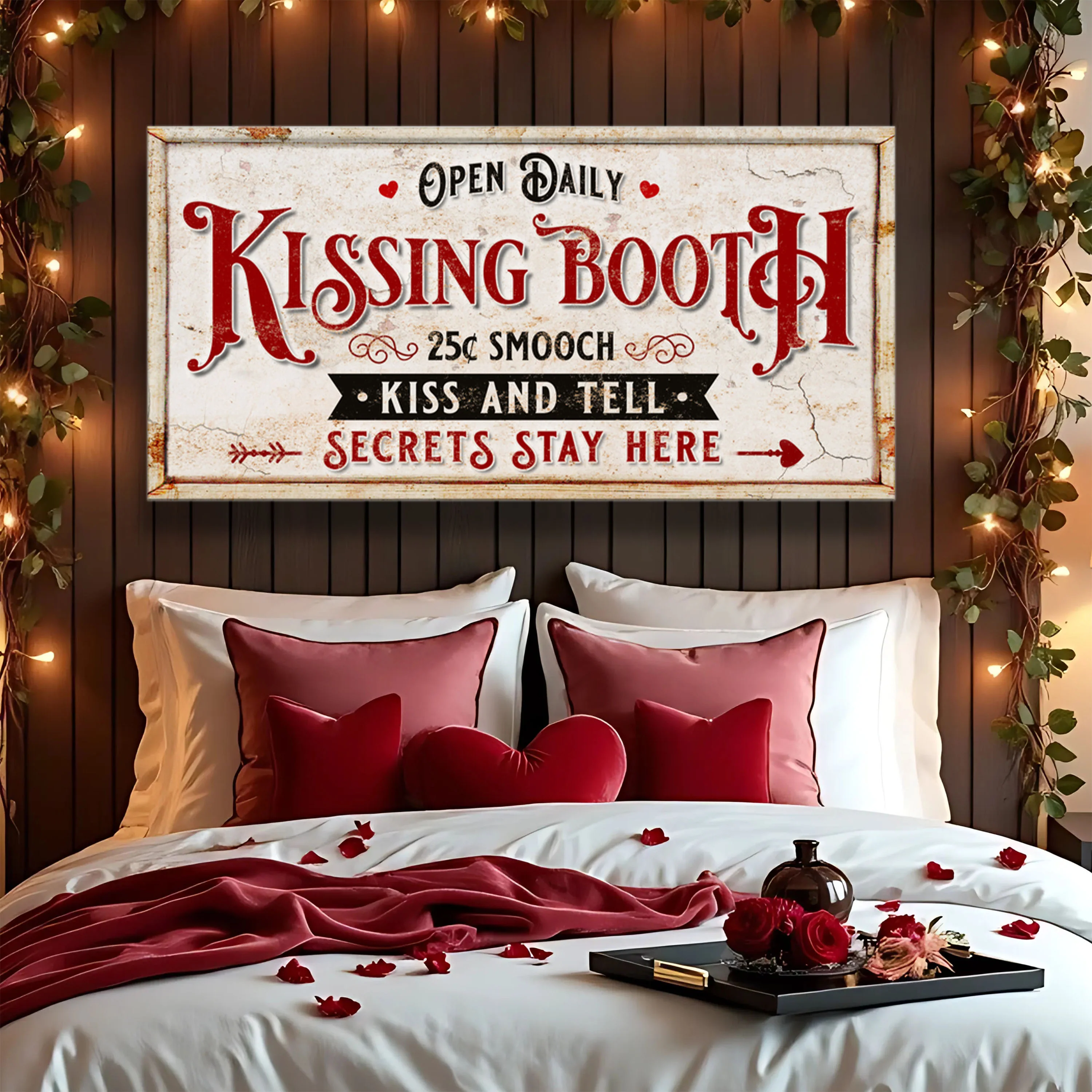 Vintage Rustic Kissing Booth Sign IV - Image 2