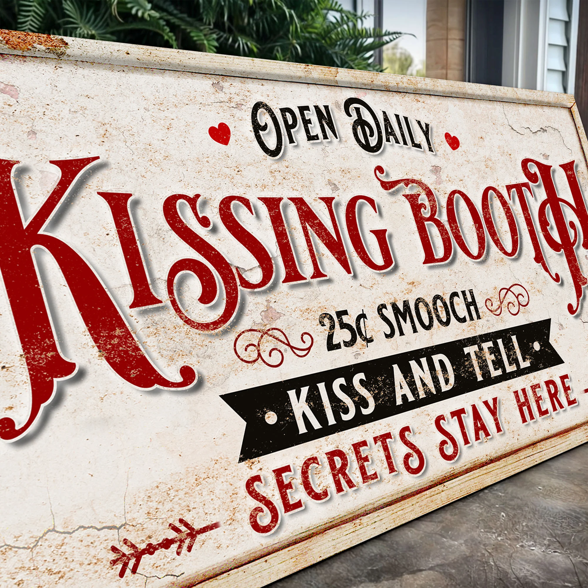 Vintage Rustic Kissing Booth Sign IV - Image 6