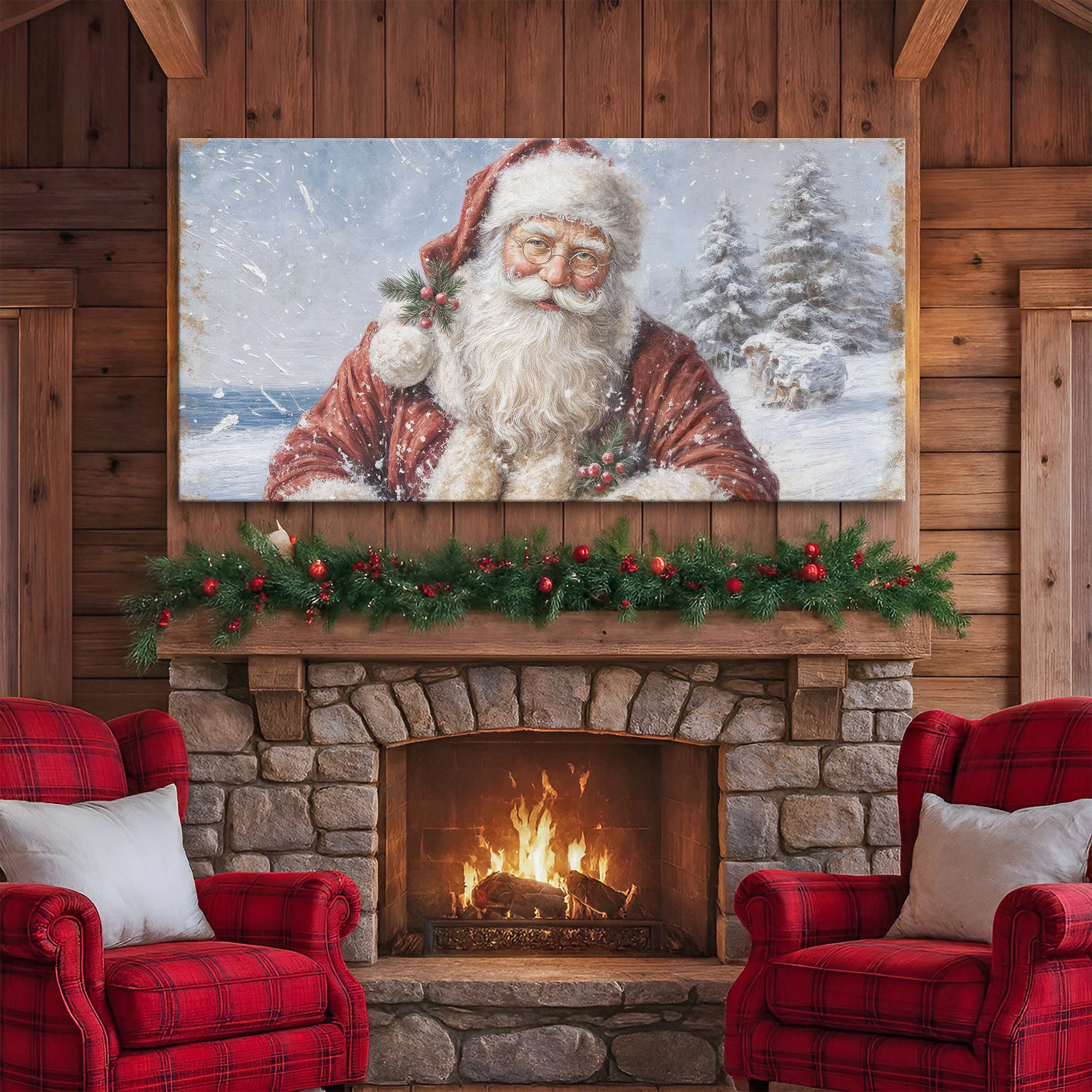 Vintage Santa Claus Christmas Wall Art - Image 3