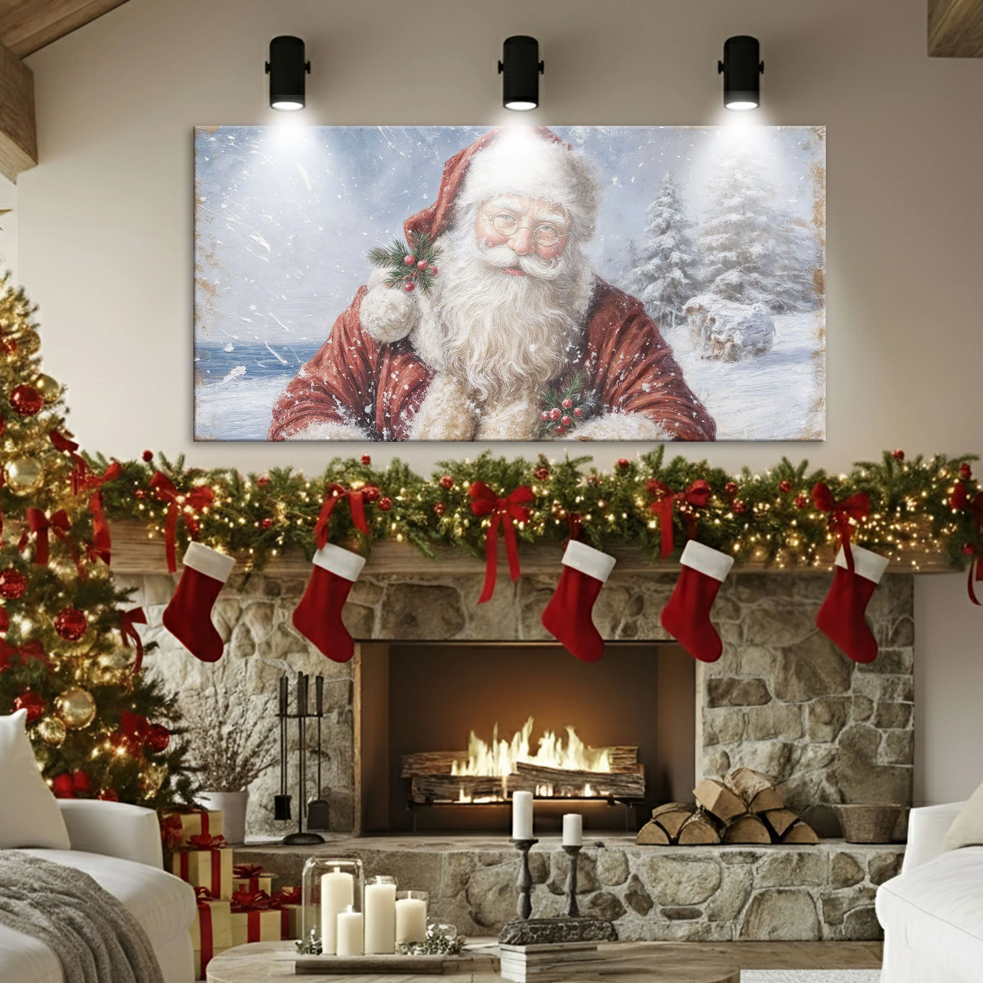 Vintage Santa Claus Christmas Wall Art - Image 5