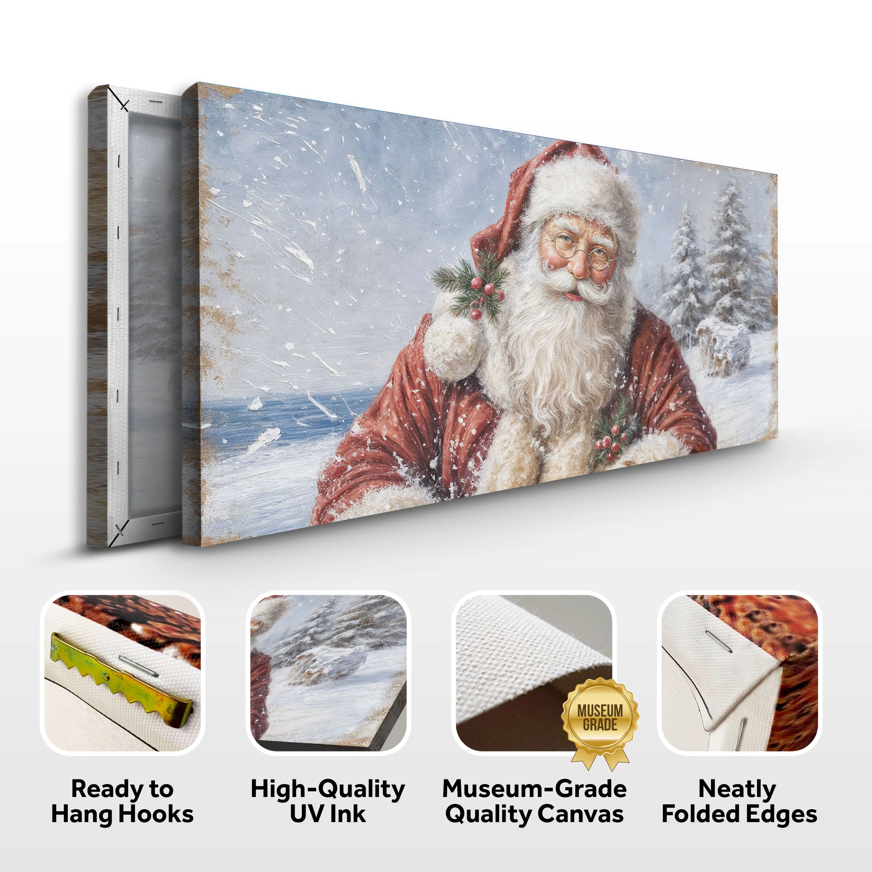 Vintage Santa Claus Christmas Wall Art - Image 8