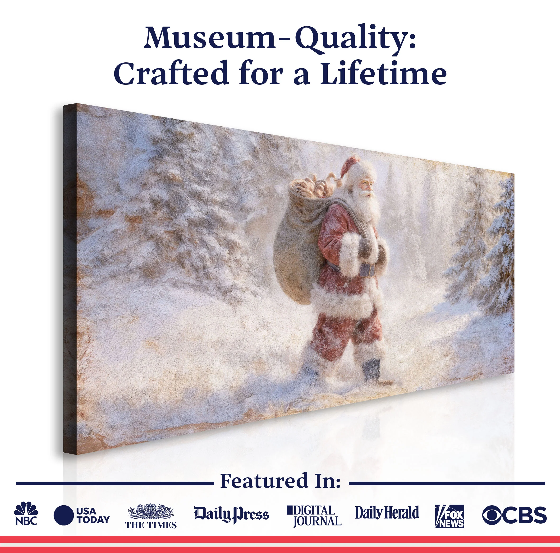 Vintage Santa in the Snow Wall Art - Image 6