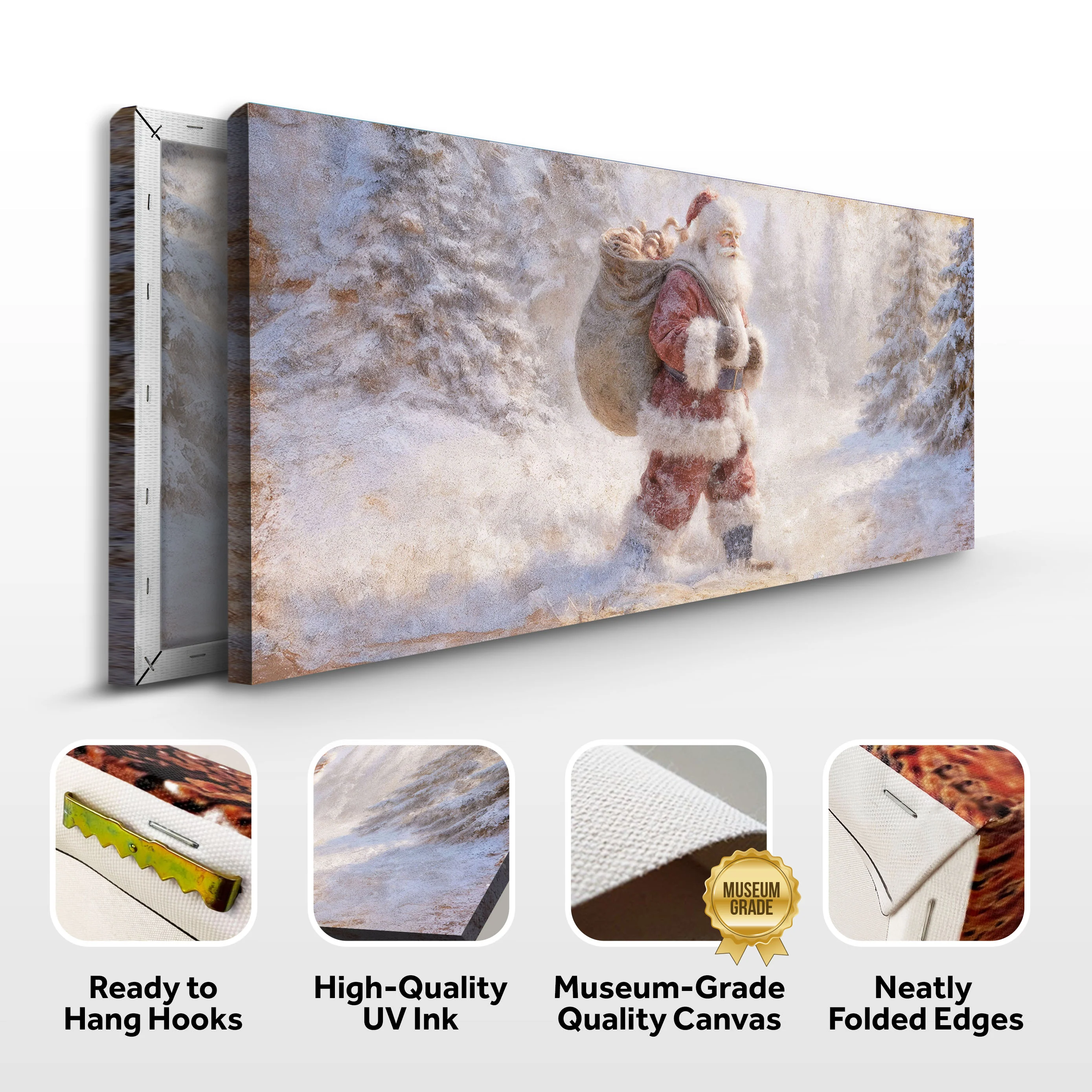 Vintage Santa in the Snow Wall Art - Image 8