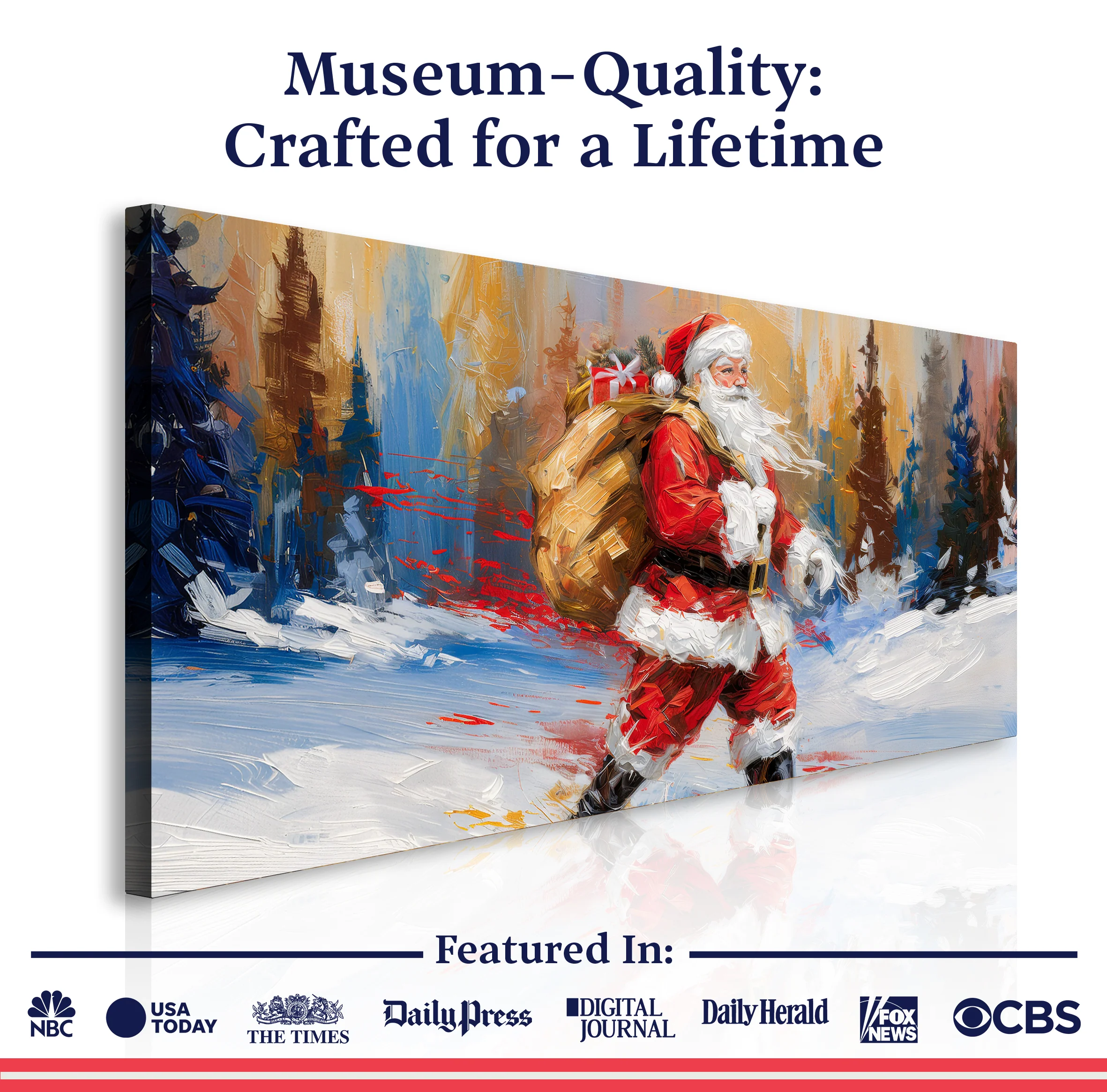 Vintage Santa in the Snow Wall Art II - Image 6
