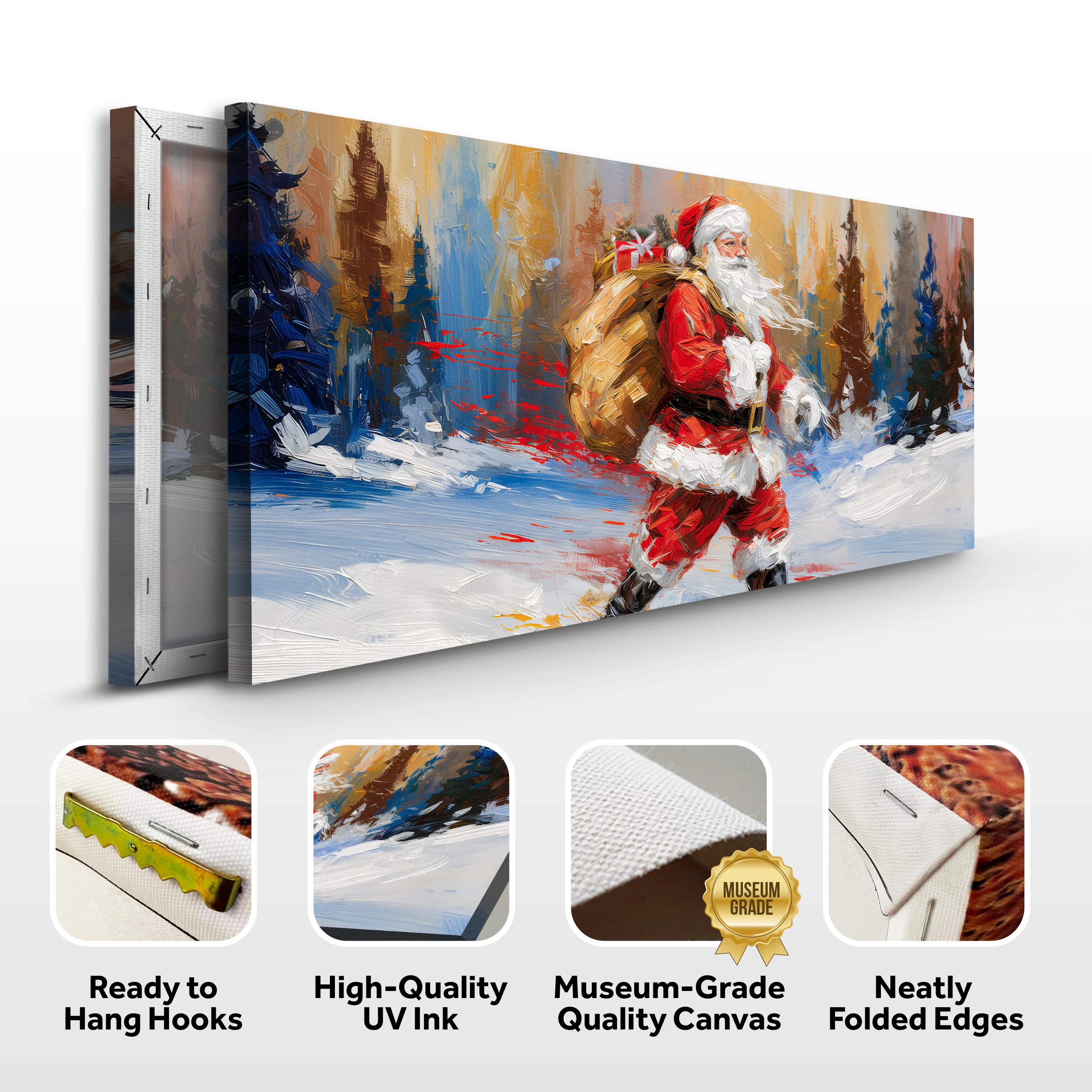 Vintage Santa in the Snow Wall Art II - Image 8