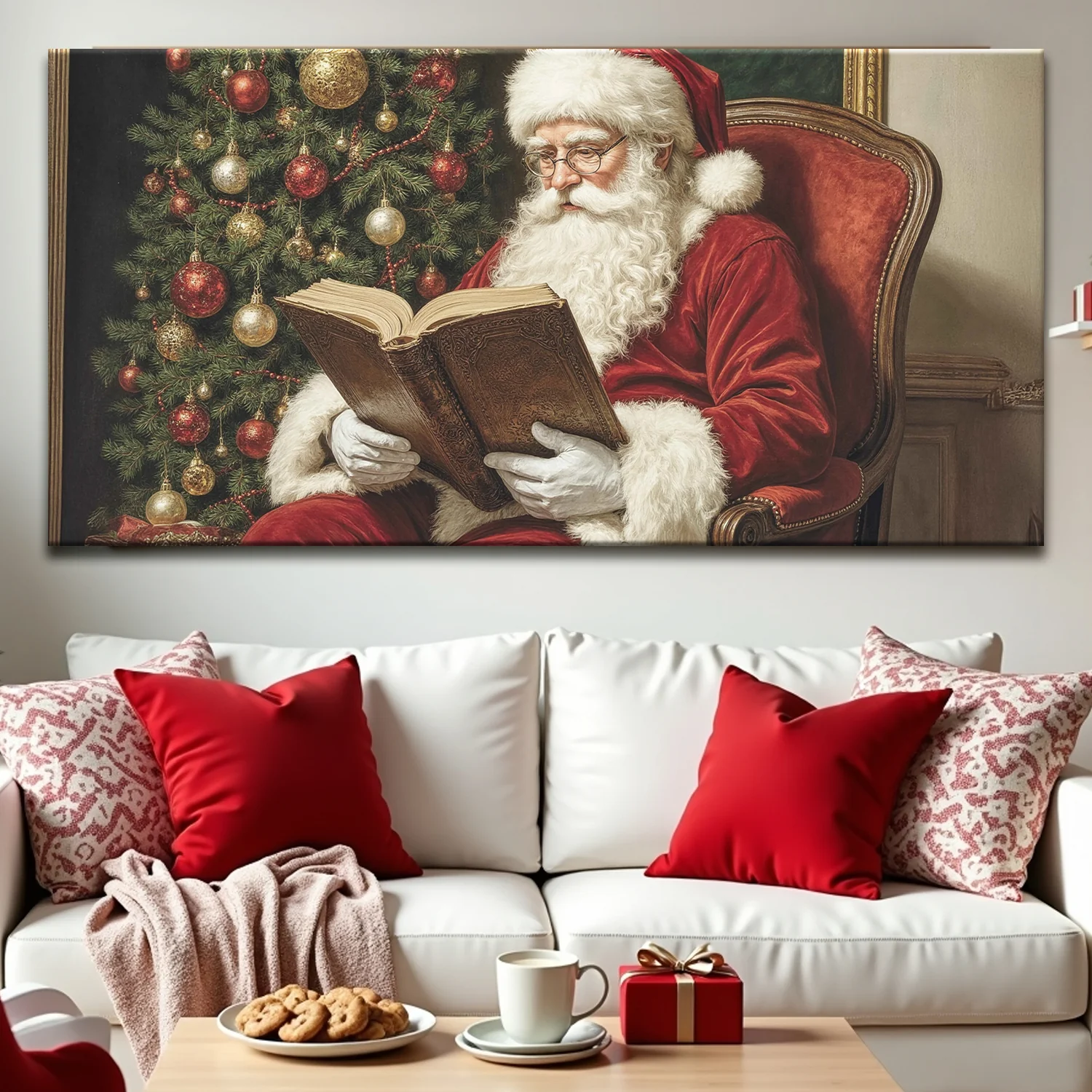 Vintage Santa Reading Wall Art - Image 2