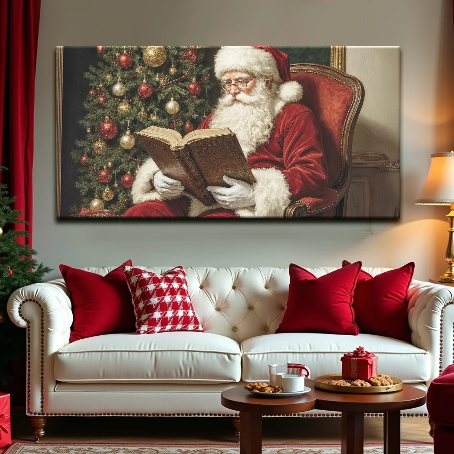 Vintage Santa Reading Wall Art - Image 3