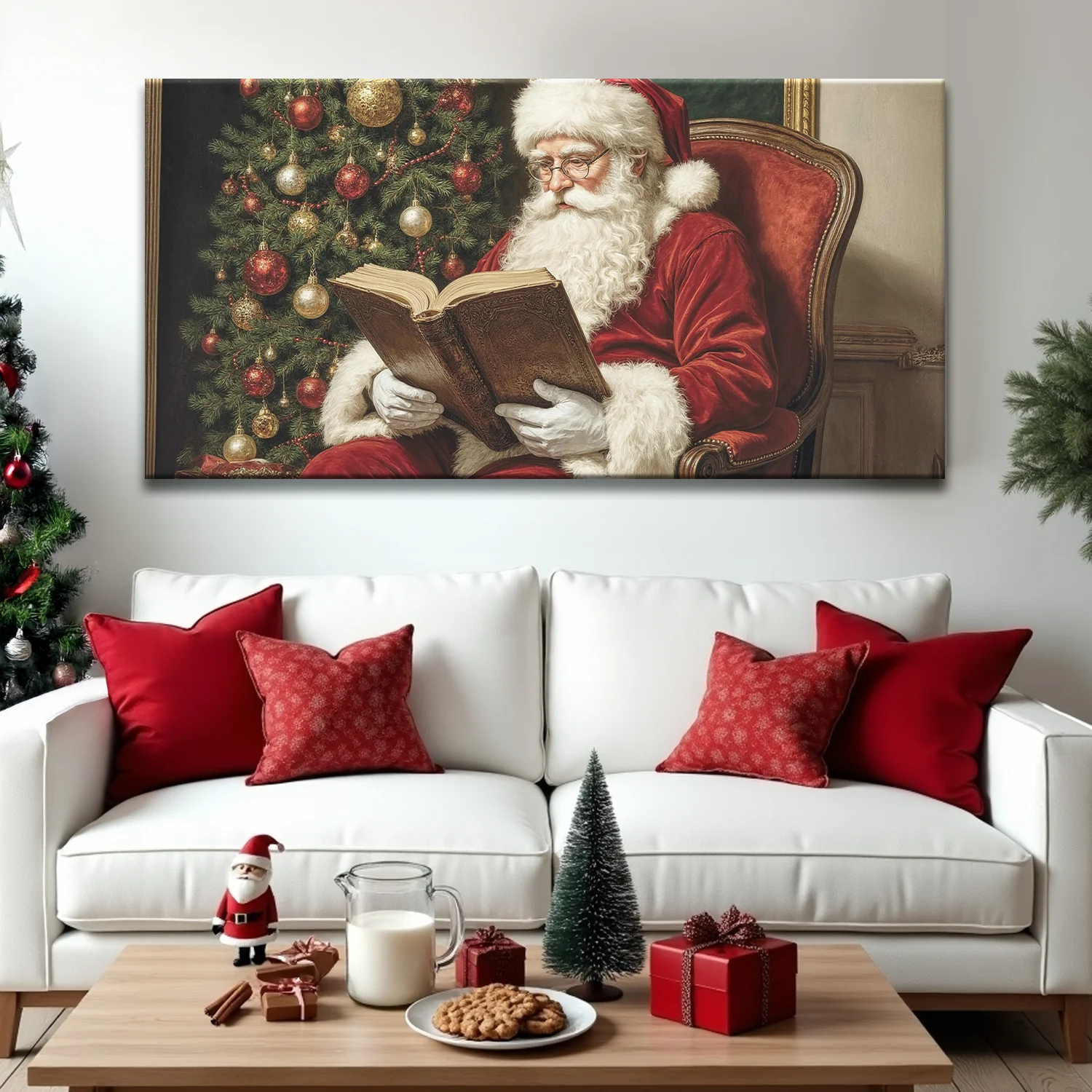 Vintage Santa Reading Wall Art - Image 4