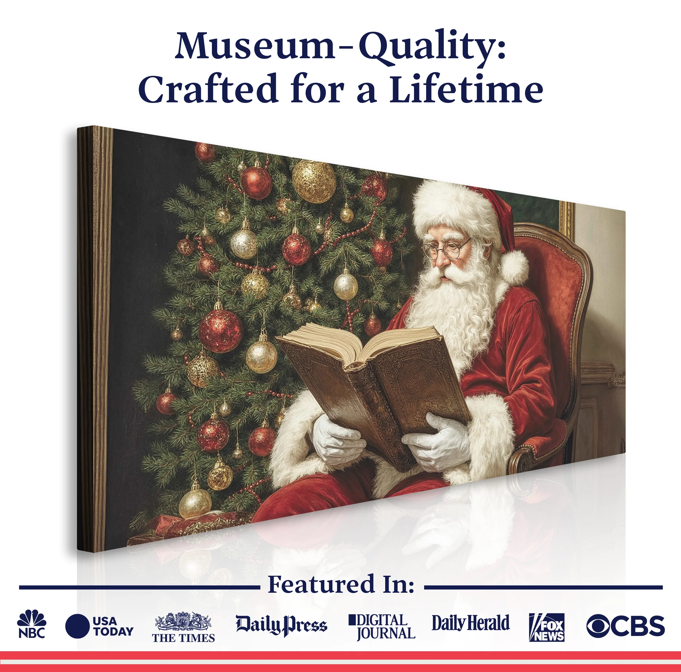 Vintage Santa Reading Wall Art - Image 6