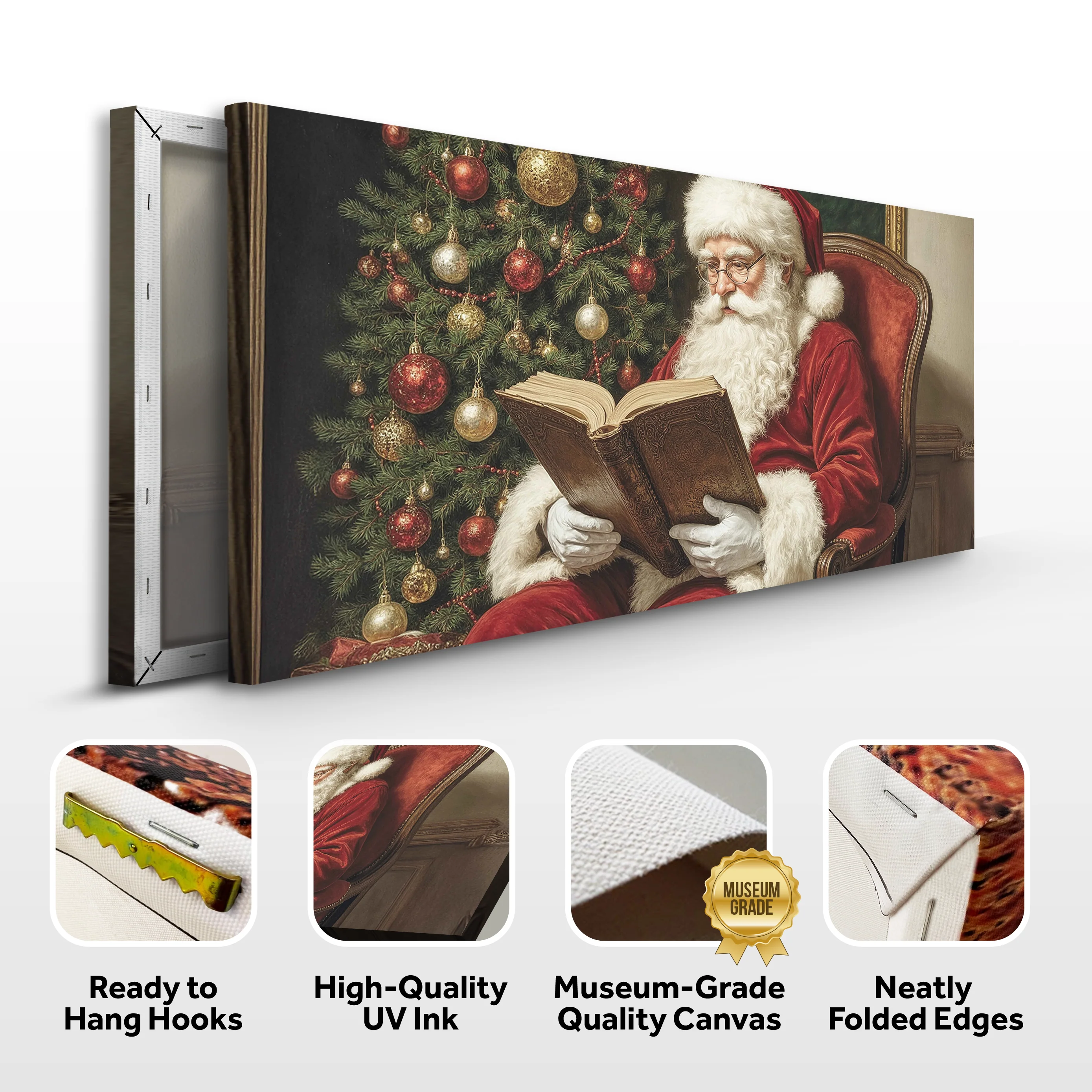 Vintage Santa Reading Wall Art - Image 8