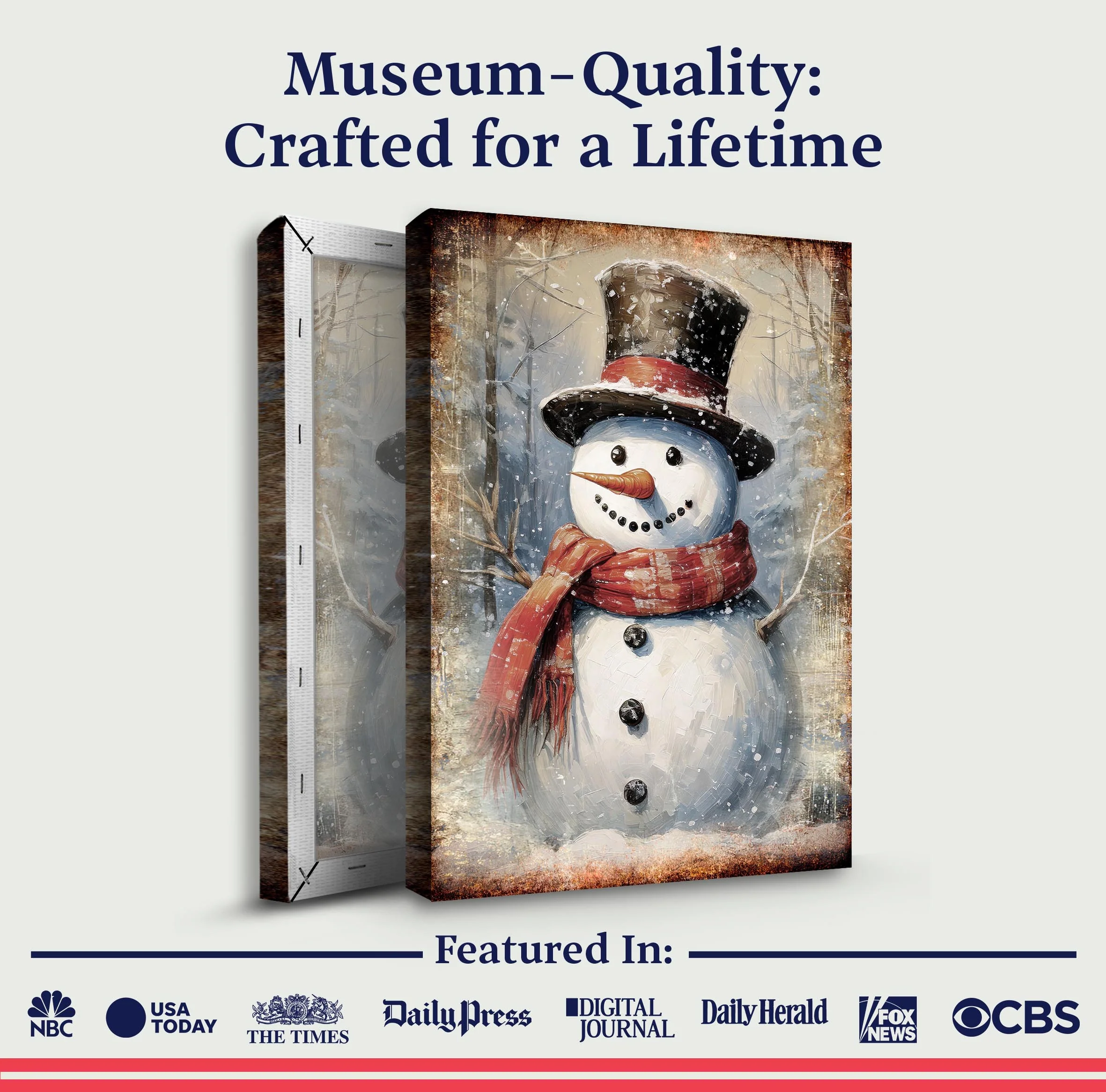 Vintage Snowman Christmas Wall Art - Image 4