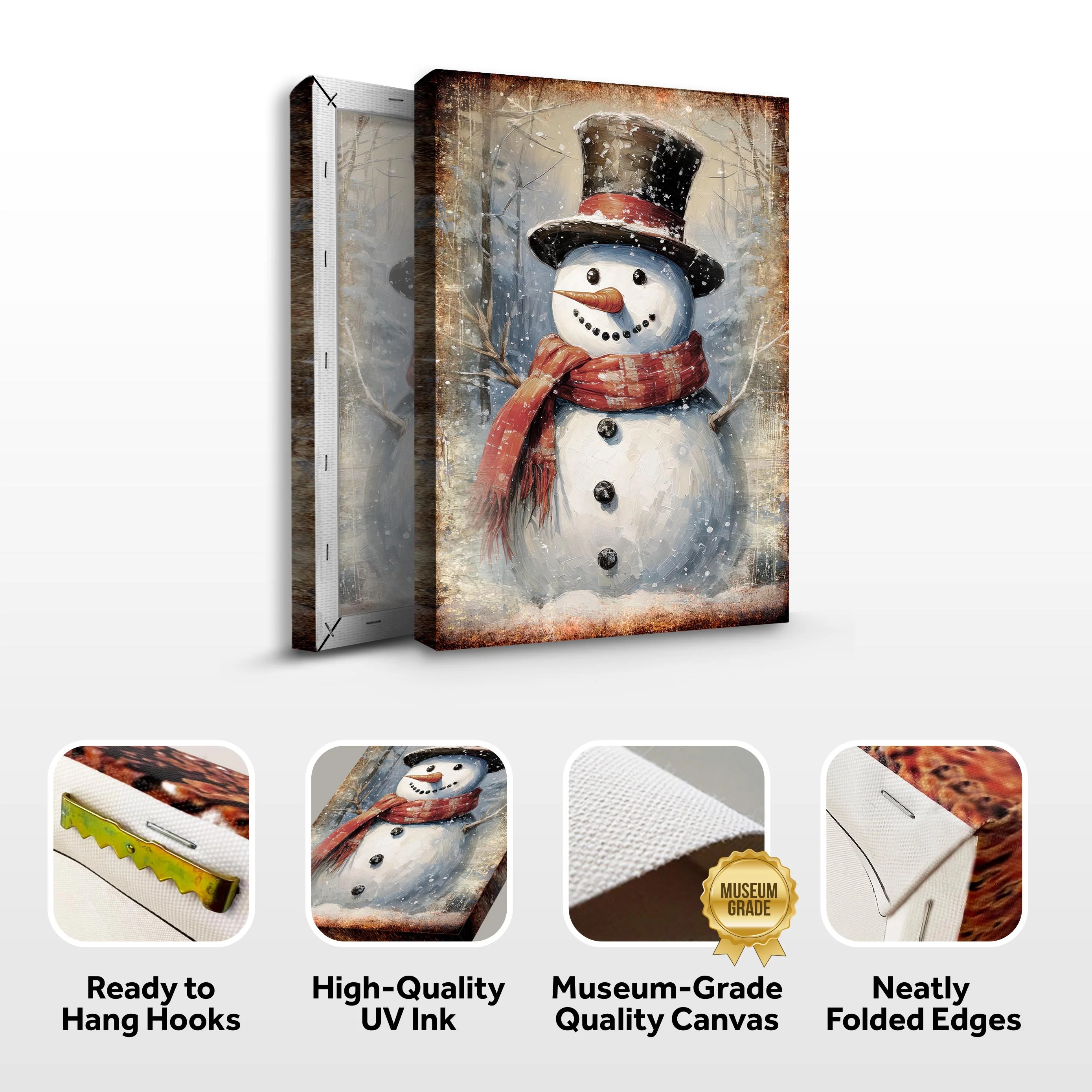 Vintage Snowman Christmas Wall Art - Image 6