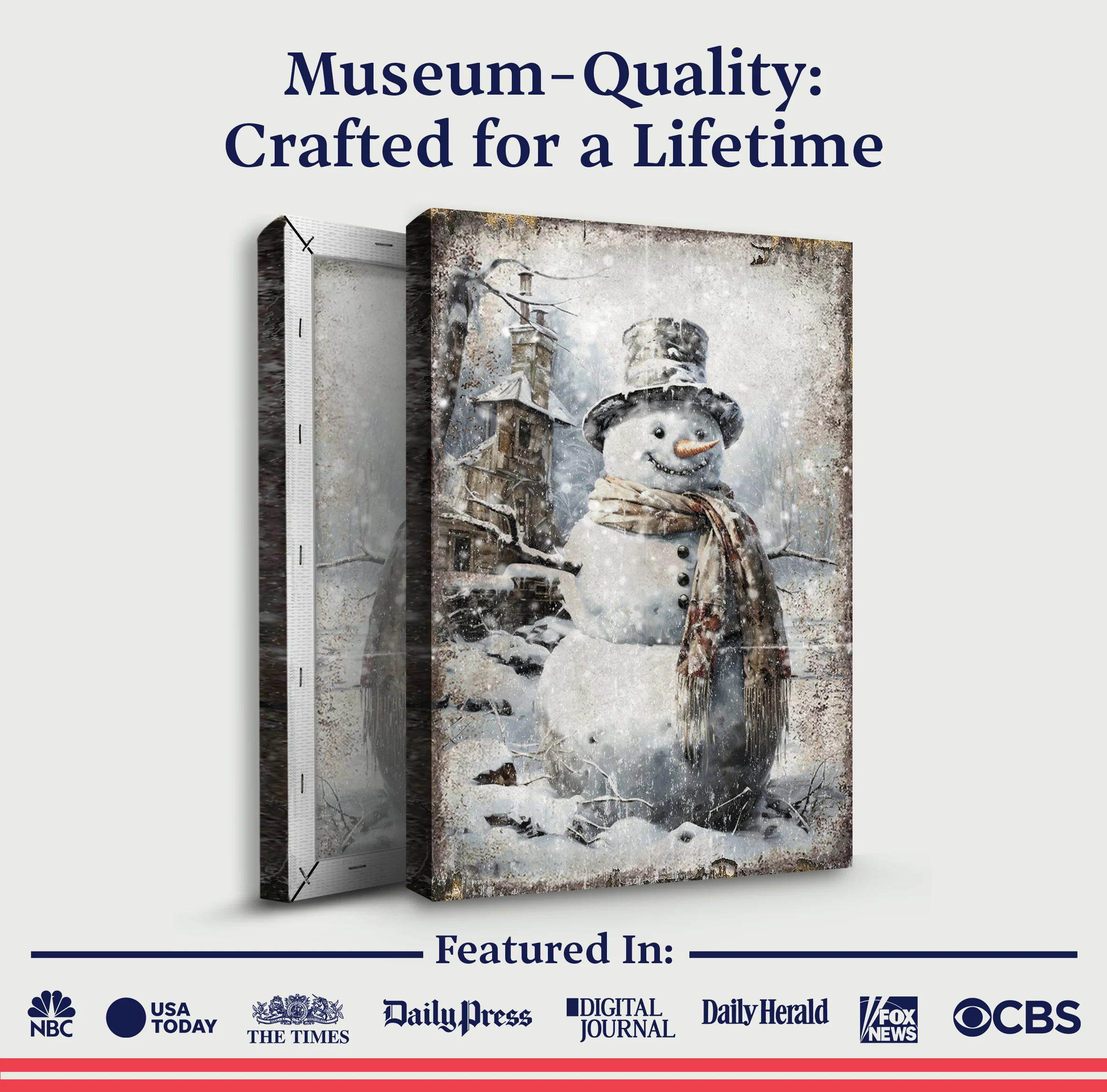 Vintage Snowman Christmas Wall Art II - Image 5