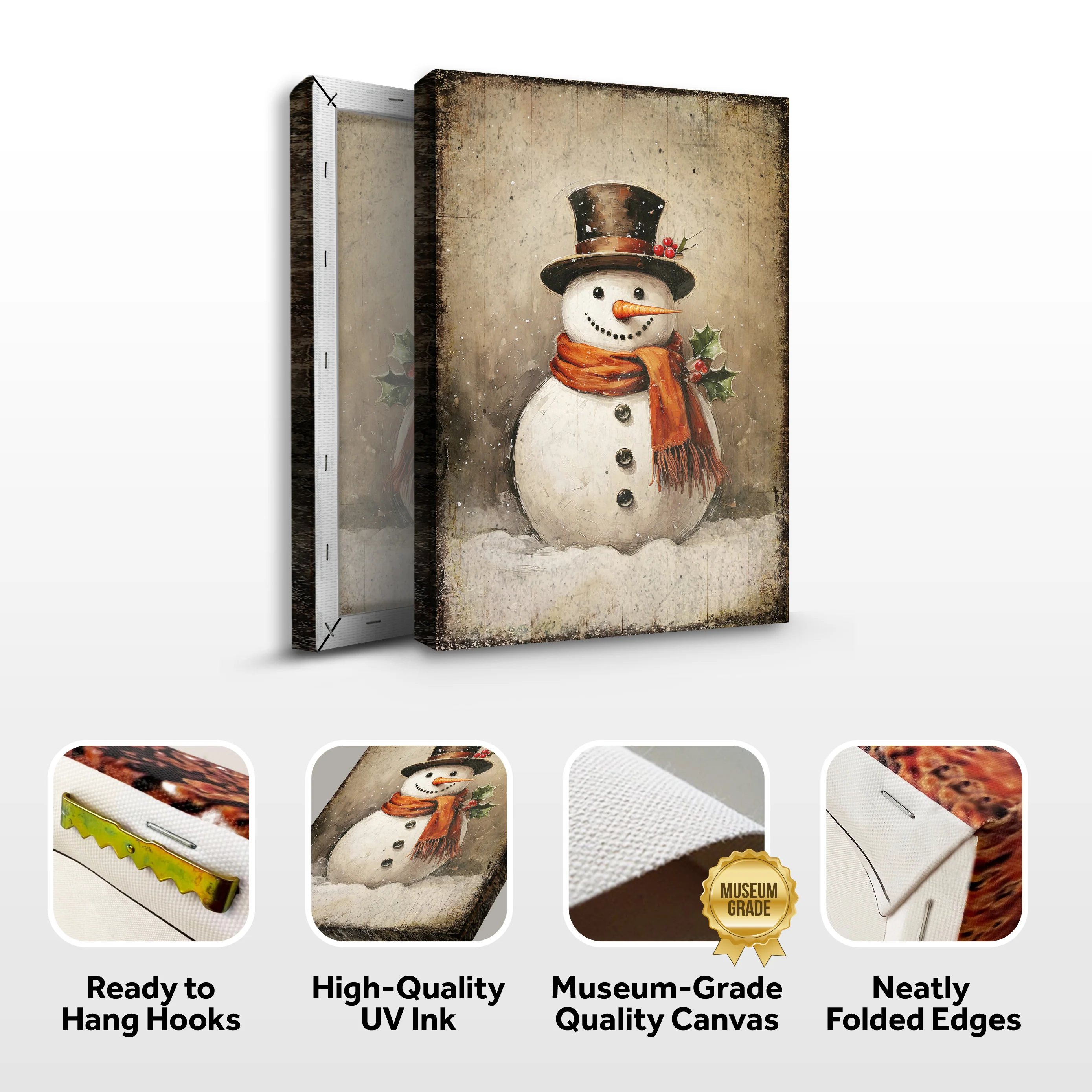 Vintage Snowman Christmas Wall Art IV - Image 6