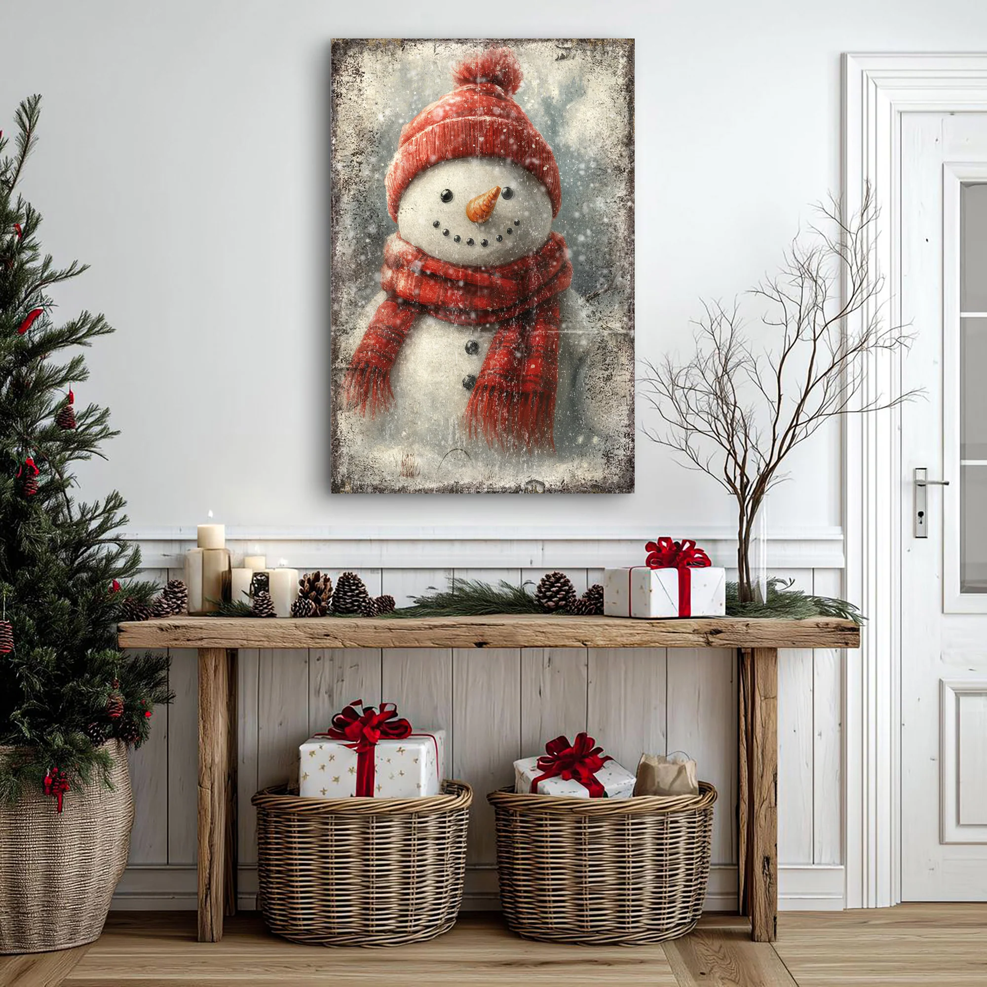 Vintage Snowman Christmas Wall Art V - Image 4