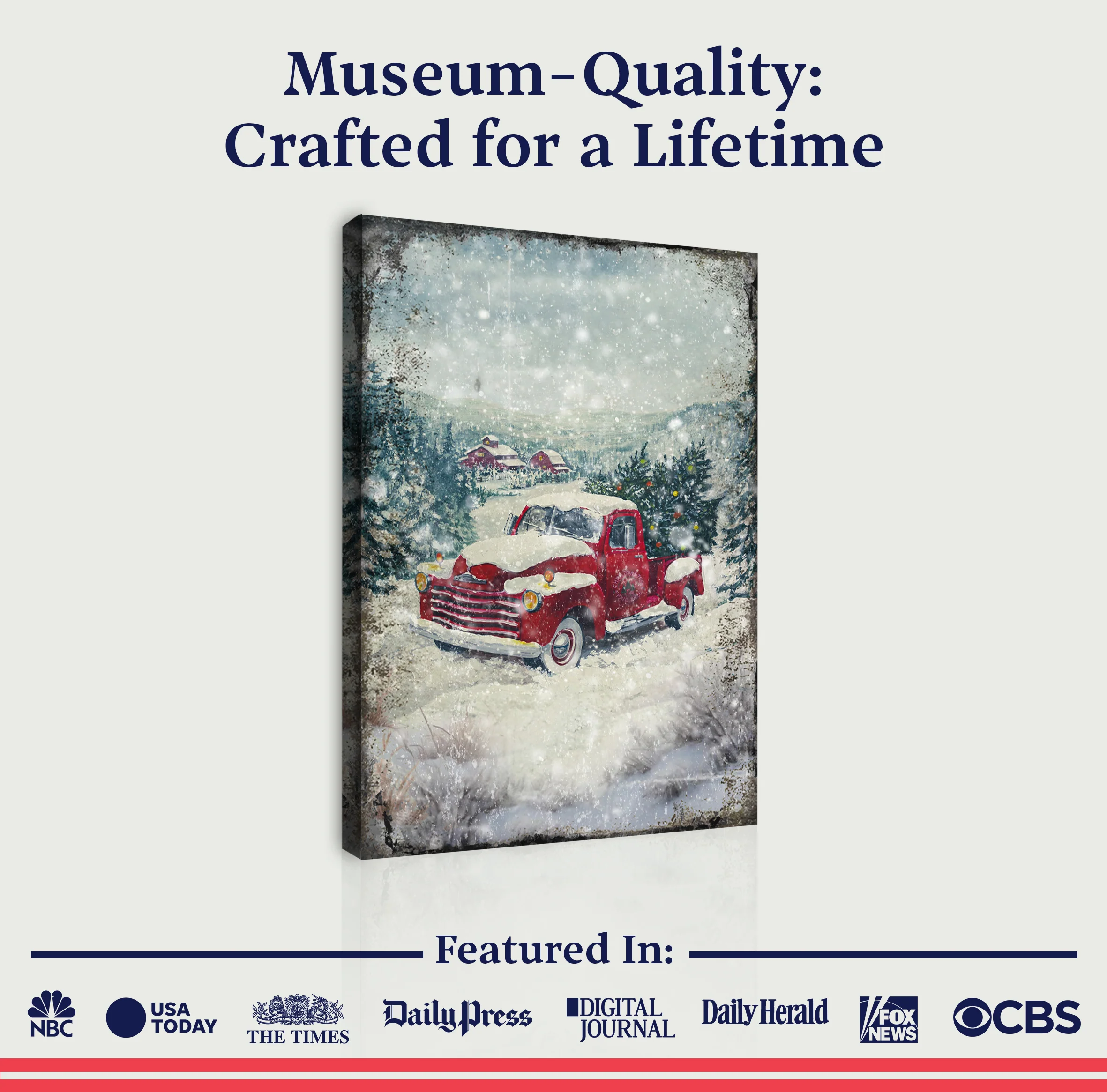 Vintage Truck With Christmas Tree Wall Art II - Image 4