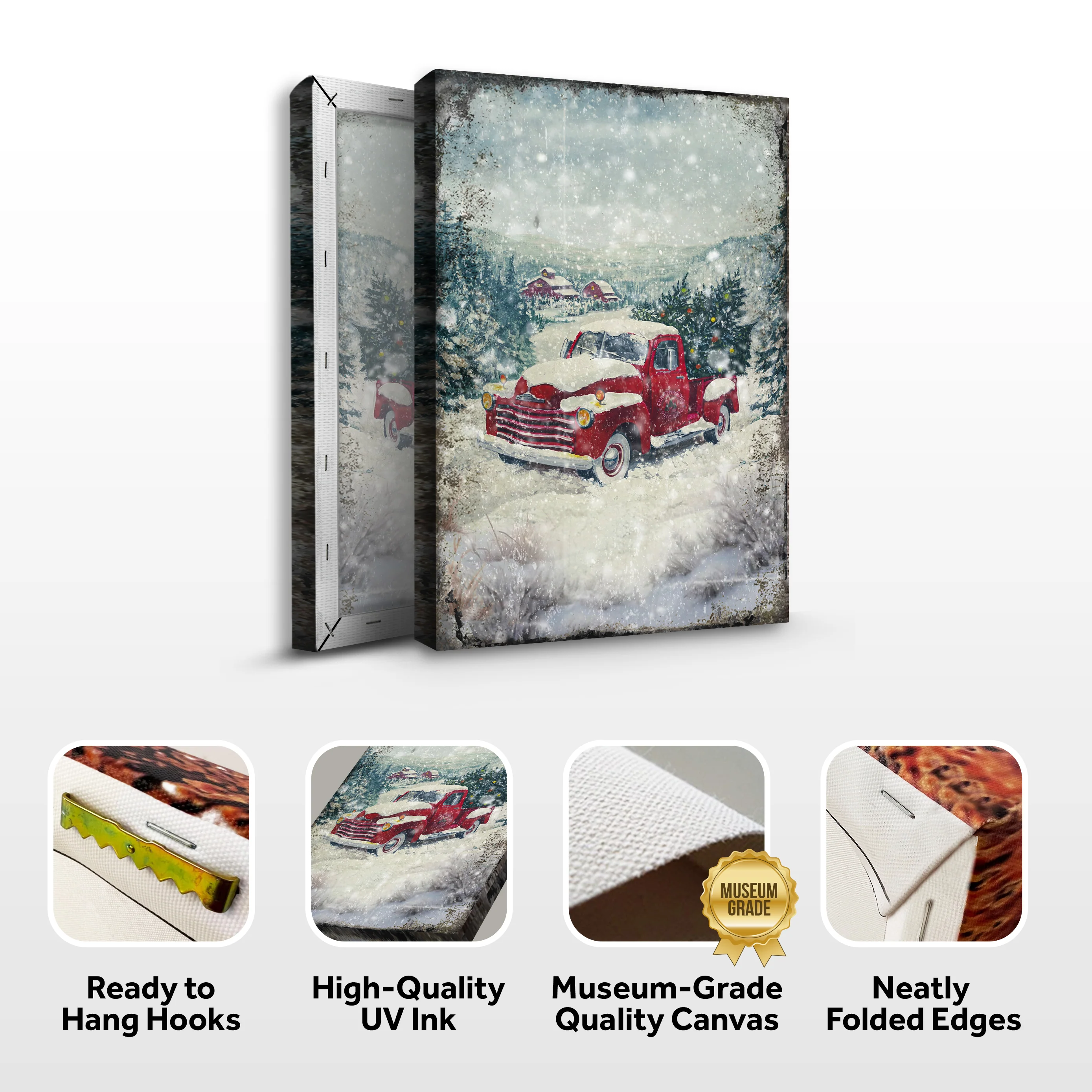 Vintage Truck With Christmas Tree Wall Art II - Image 6