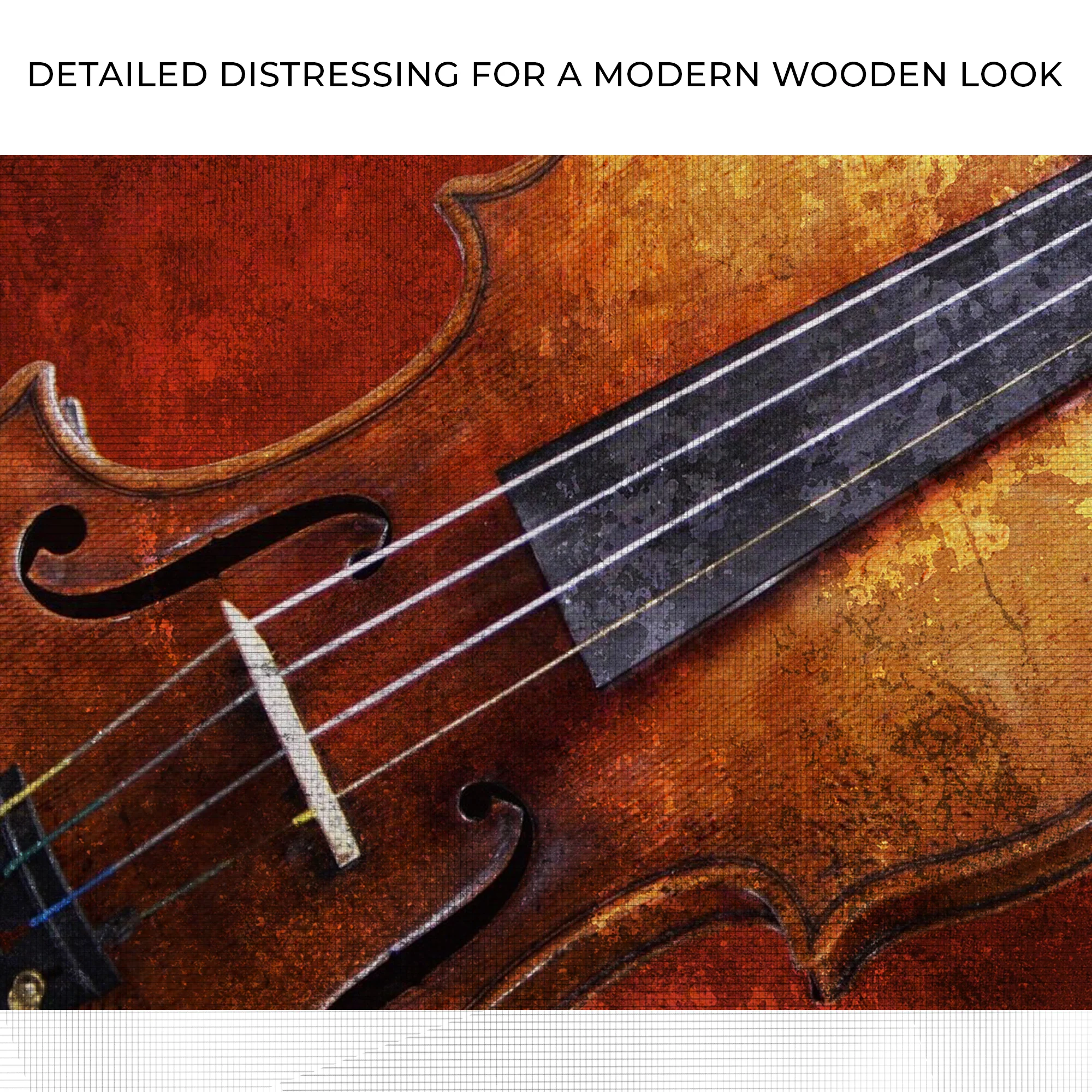 Violin Grunge Canvas Wall Art - Image 4