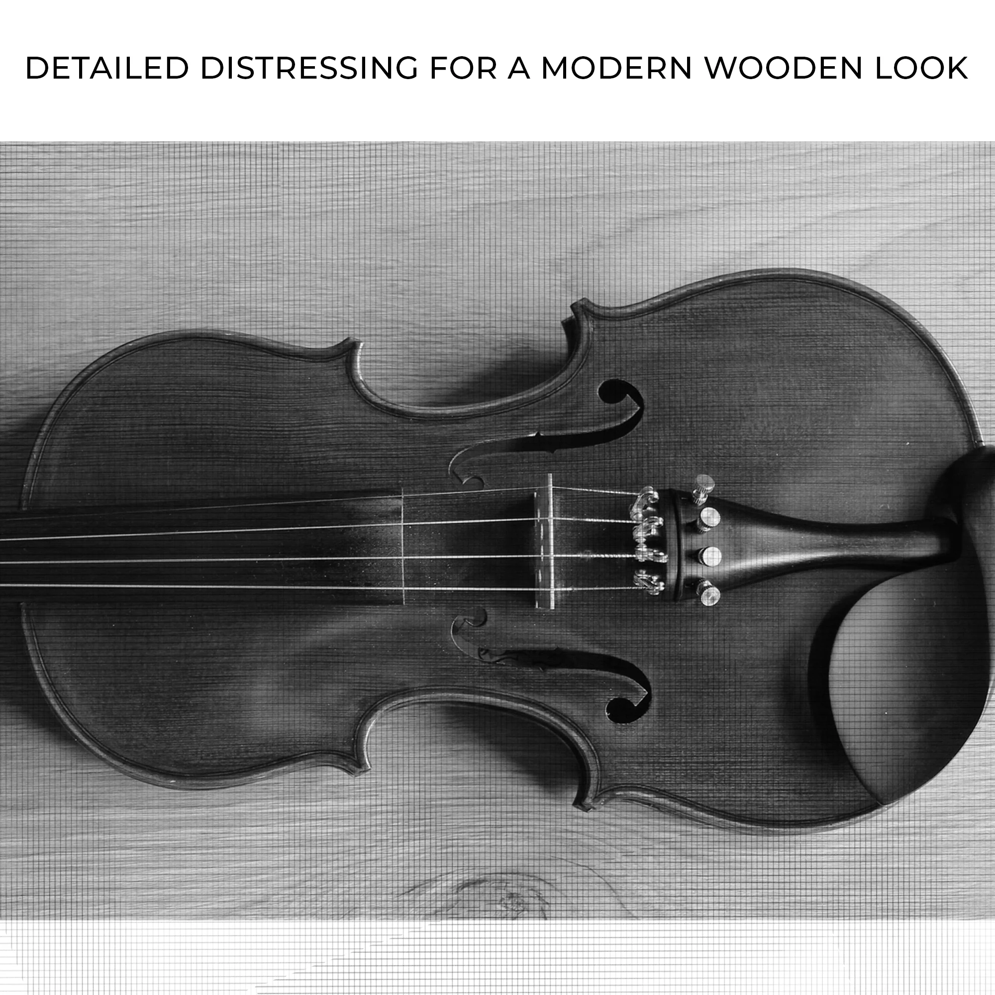 Violin Monochrome Canvas Wall Art - Image 4