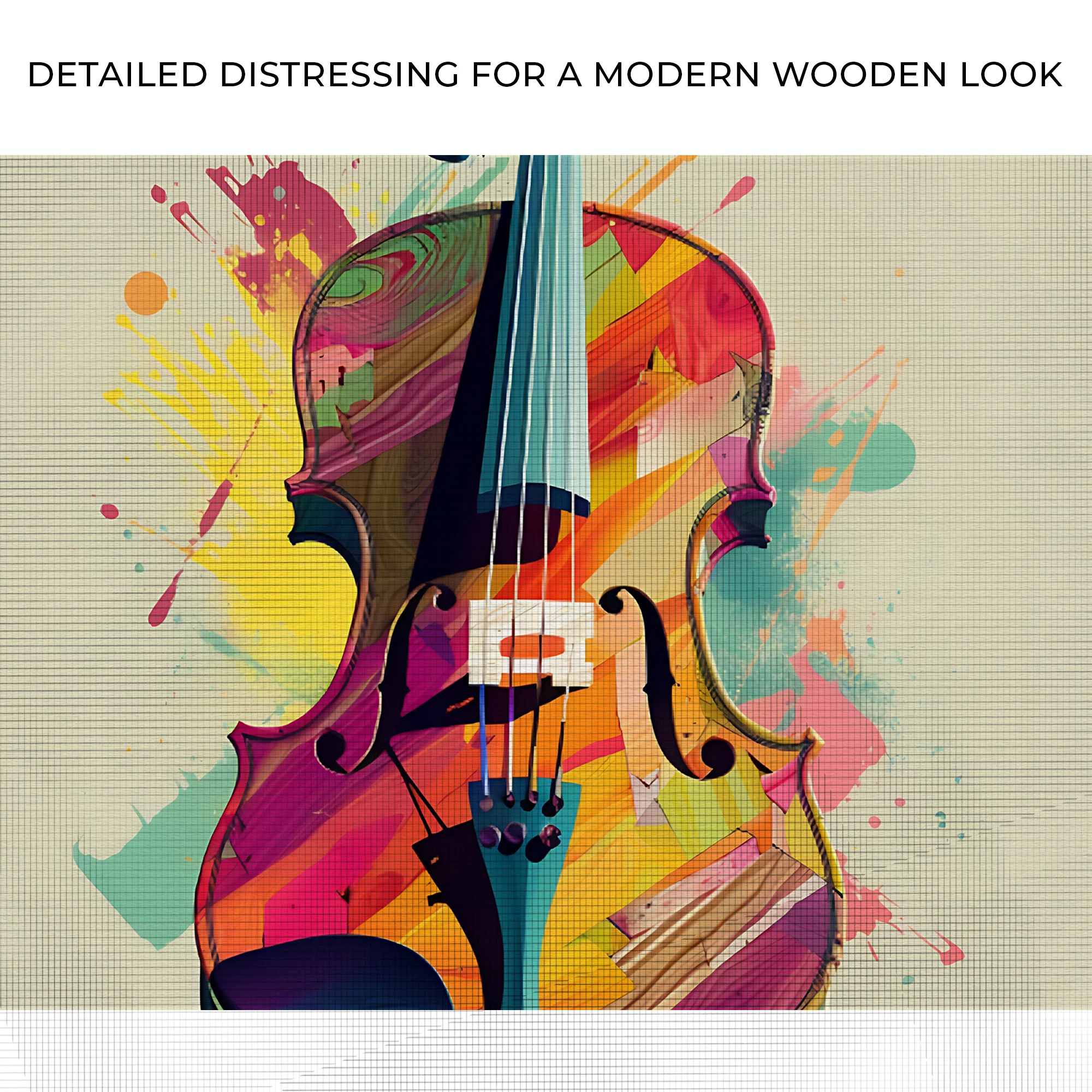 Violin Retro Canvas Wall Art - Image 4