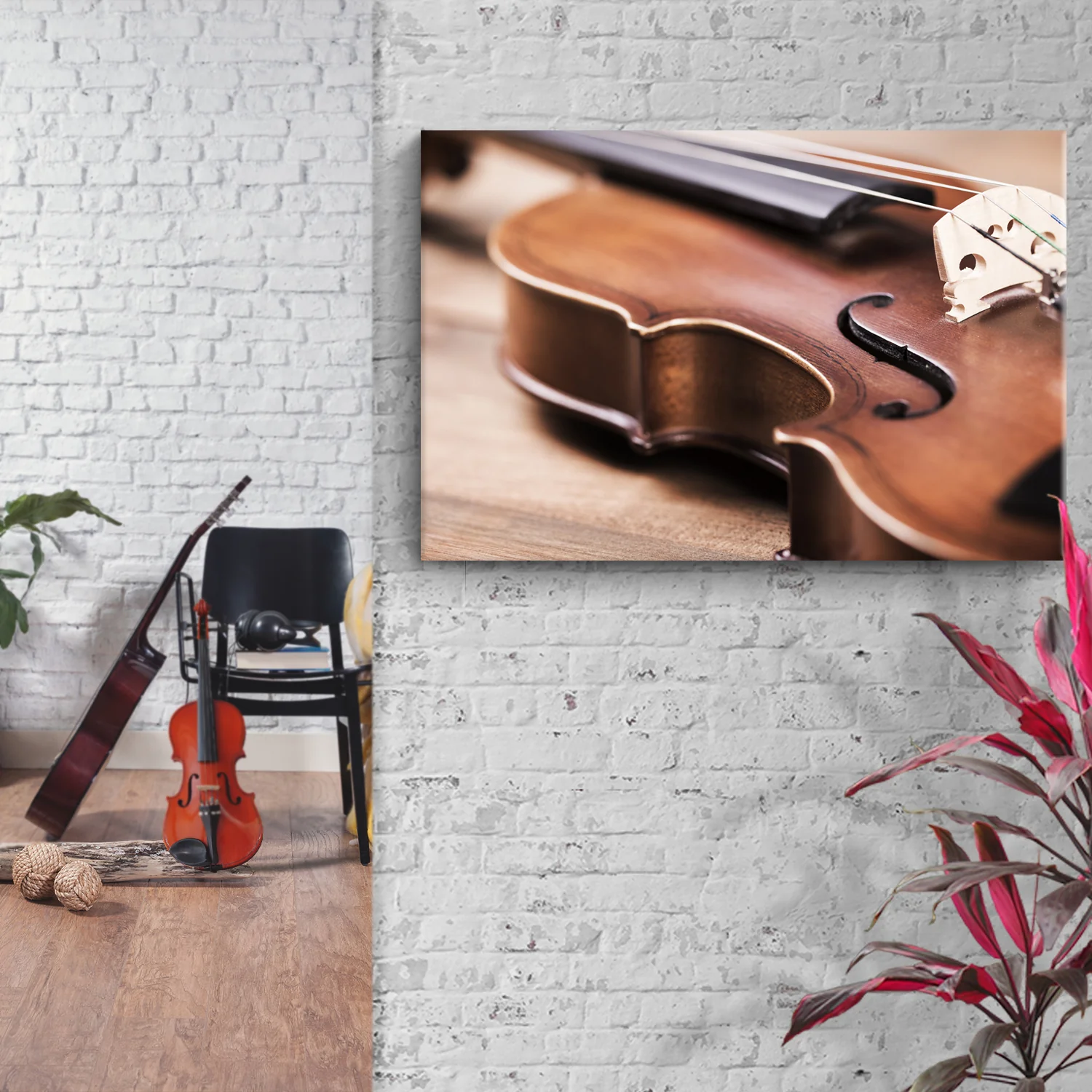 Violin Up Close Canvas Wall Art - Image 3