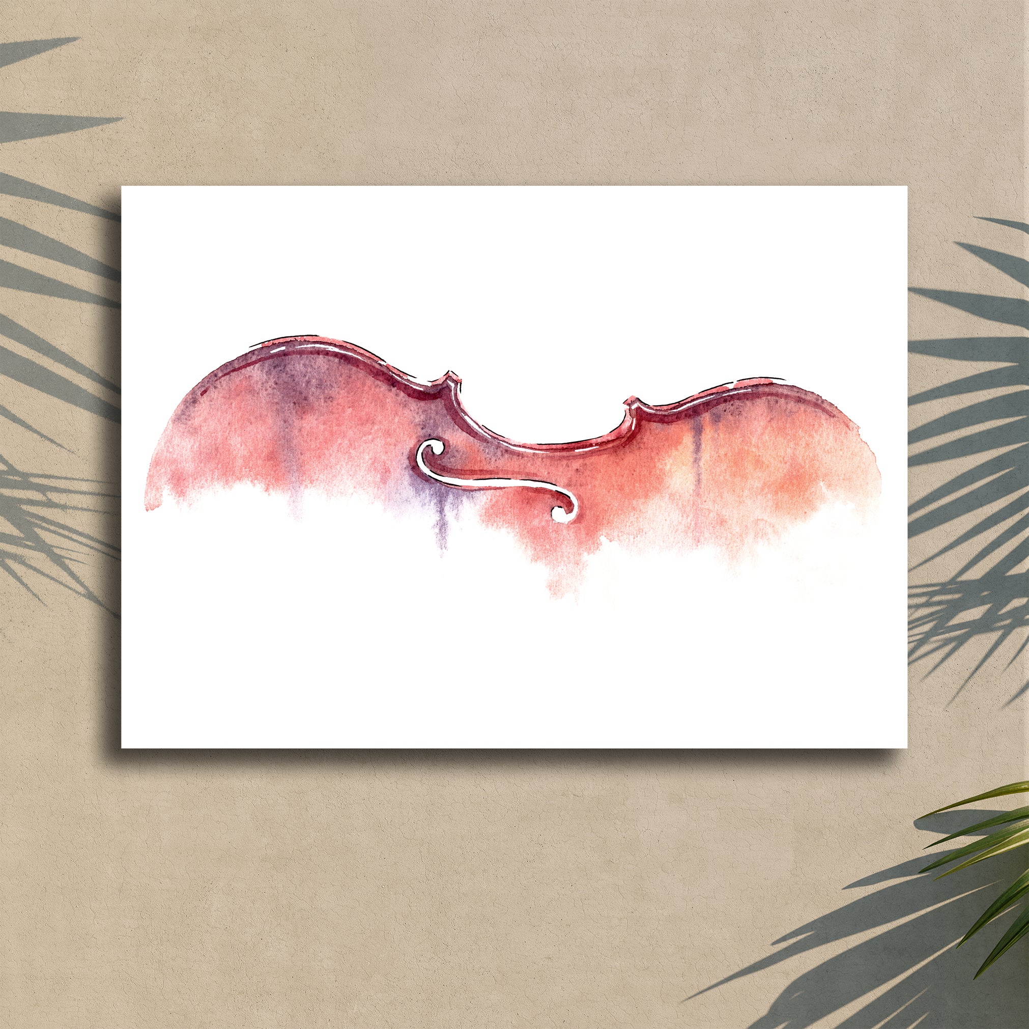 Violin Watercolor Canvas Wall Art - Image 2