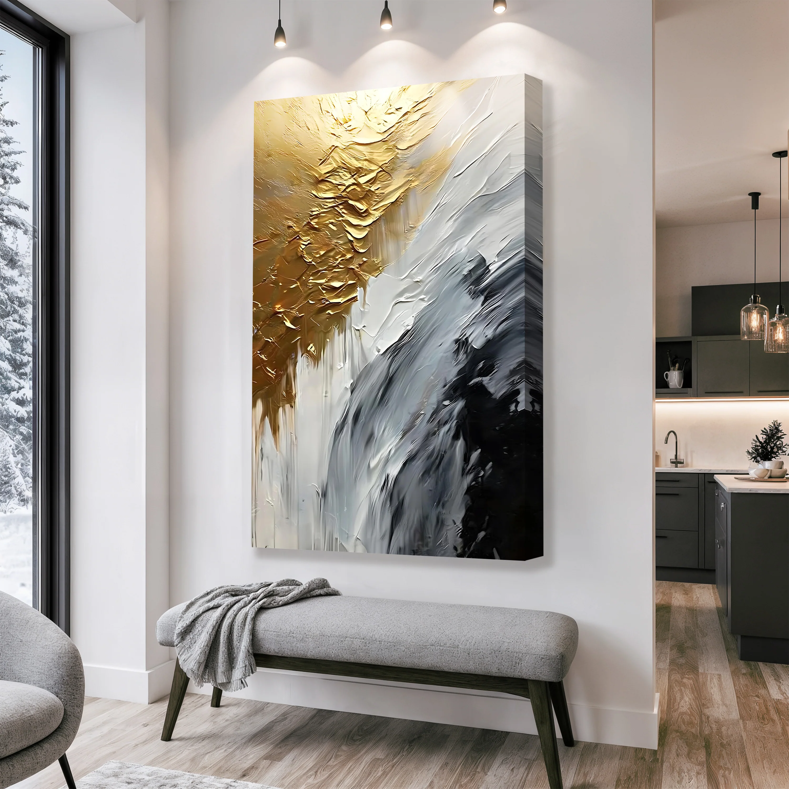 Warm Metallic Modern Wall Art - Image 2