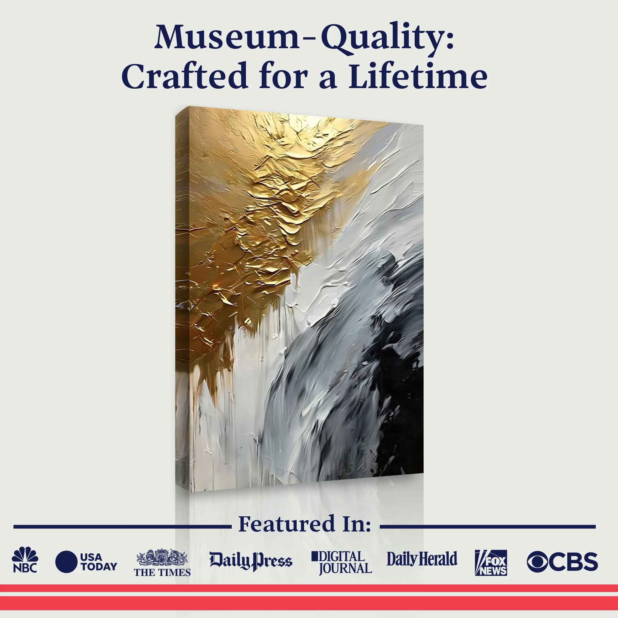 Warm Metallic Modern Wall Art - Image 6