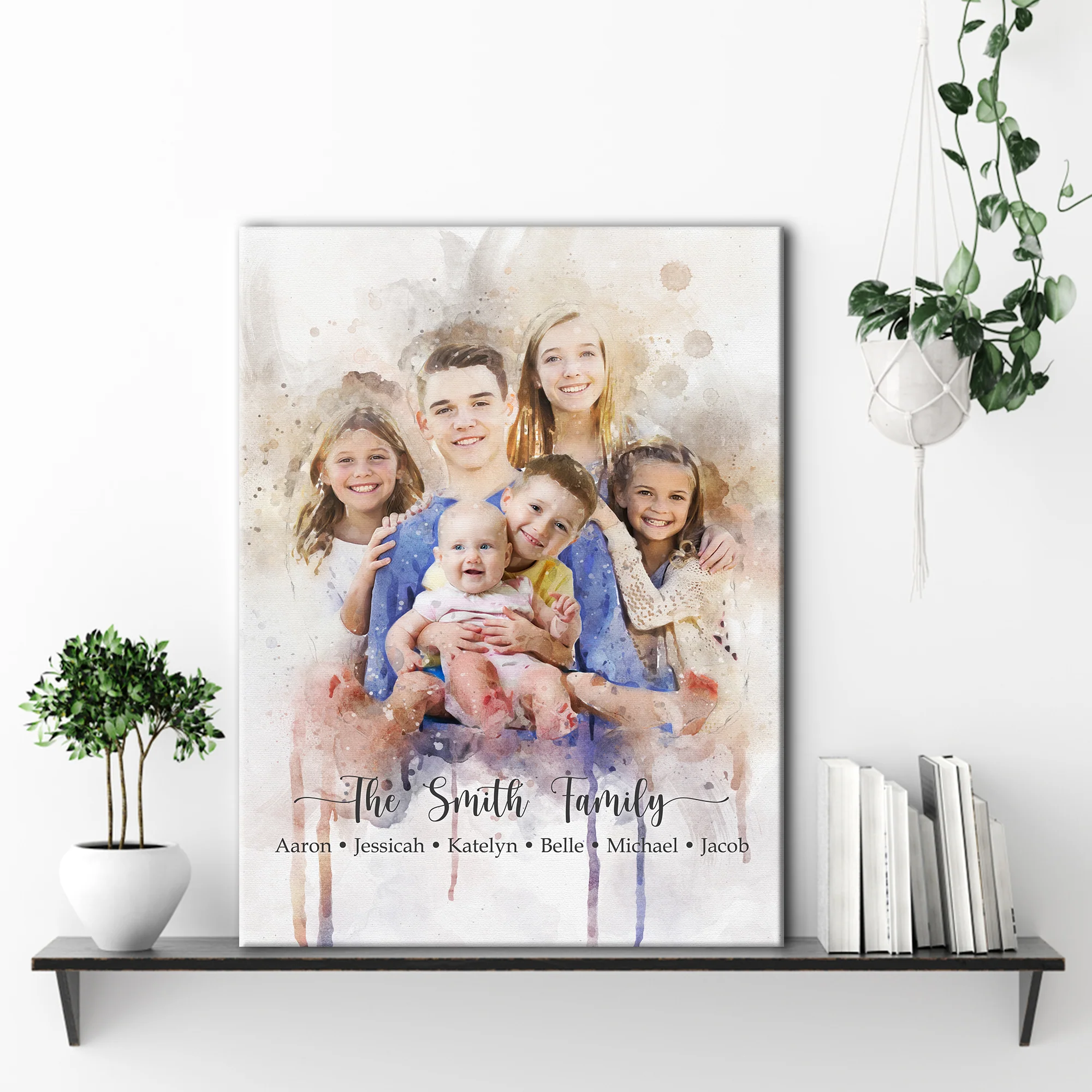 Watercolor Family Portrait Sign - Image 2