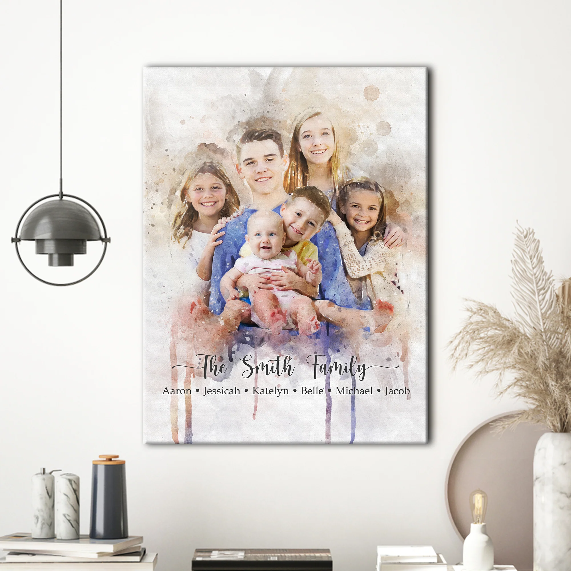 Watercolor Family Portrait Sign - Image 3