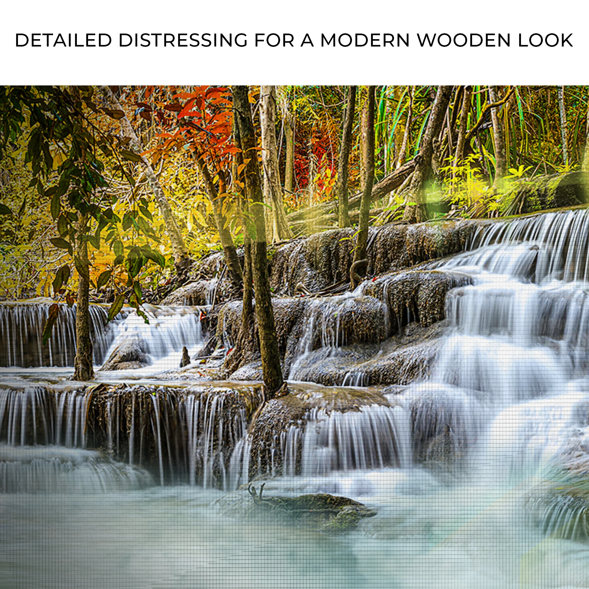 Waterfall In Forest River Canvas Wall Art - Image 4