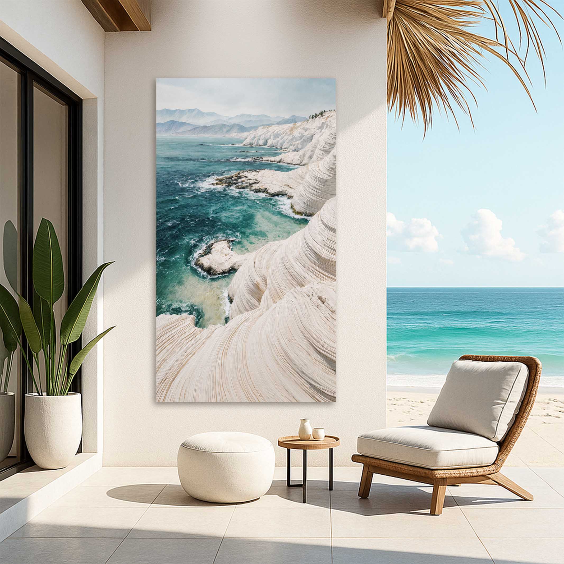 Waves of Serenity Plaster Abstract Wall Art II - Image 4
