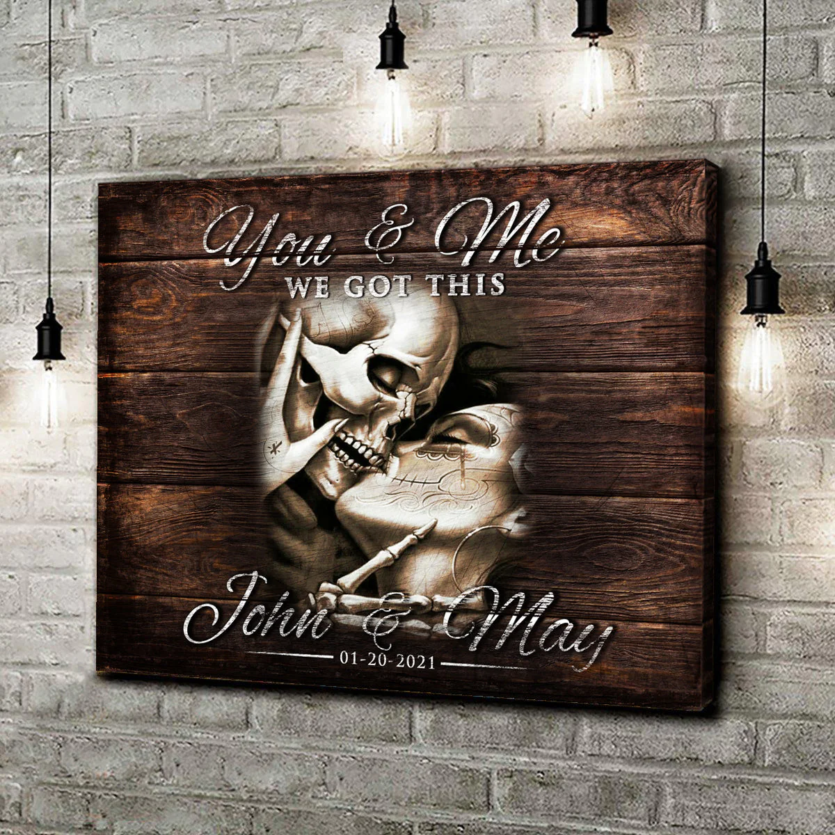 We Got This Personalized Skeleton Couple - Gift For Gothic Lover - Gothic Decor For Home - Image 5