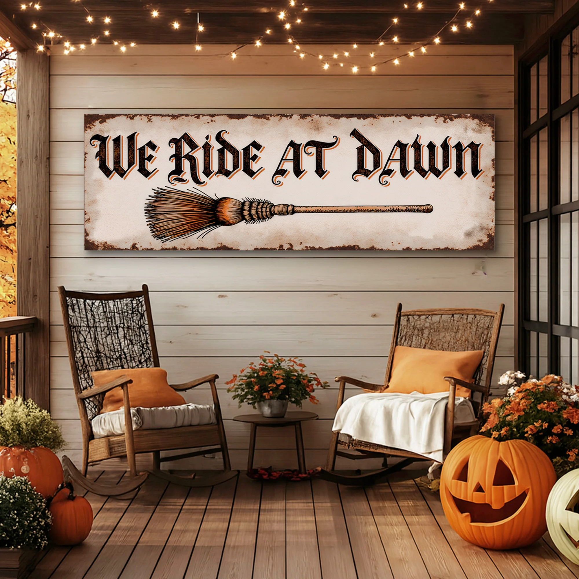 We Ride At Dawn Halloween Wall Sign - Image 2