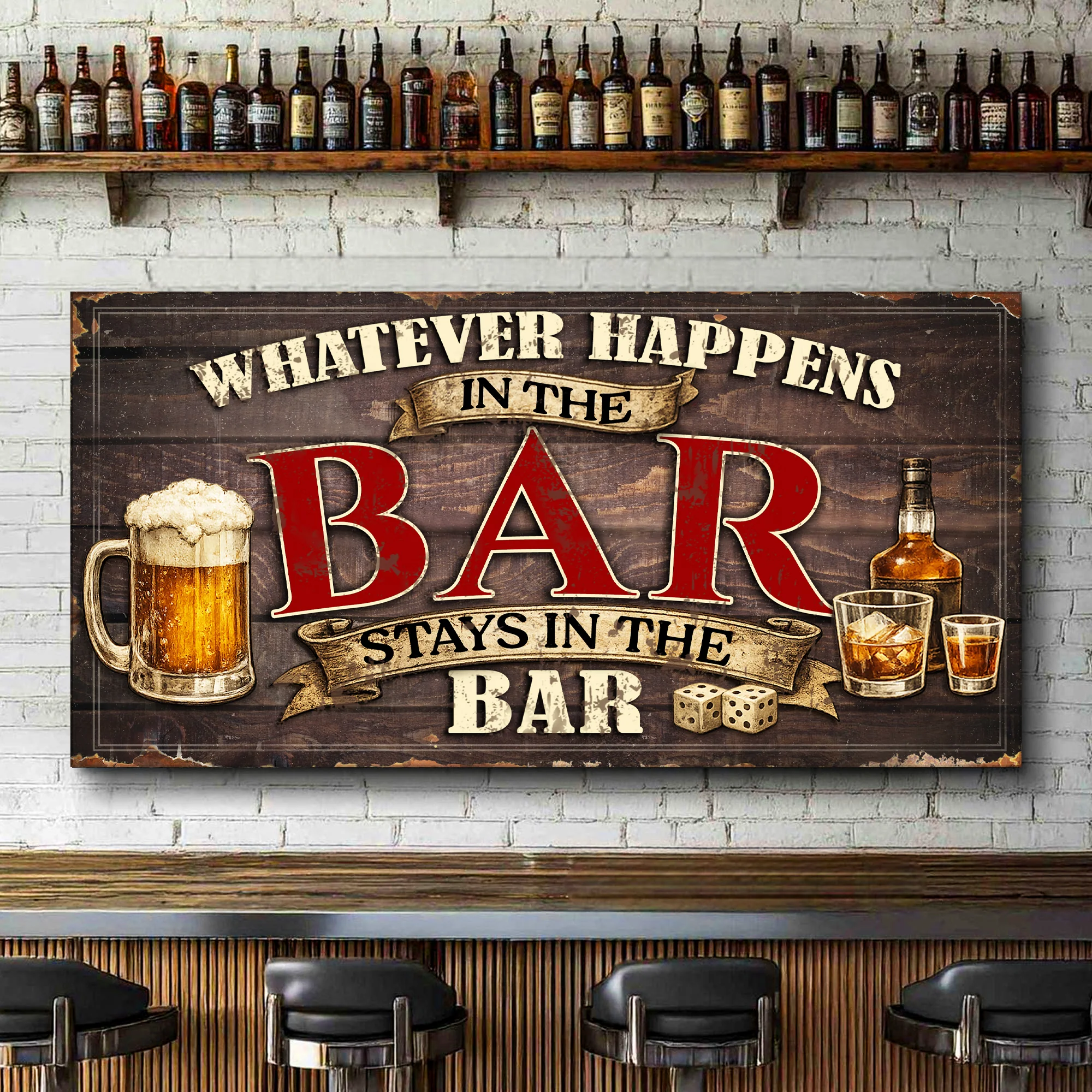What Happens in the Bar Wall Sign - Image 2