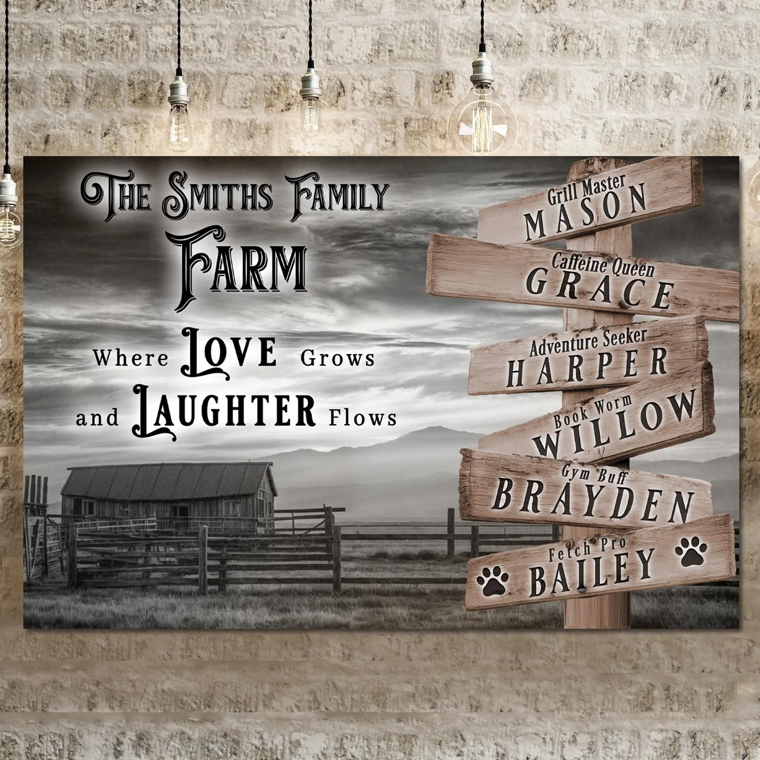Where Love Grows And Laughter Flows Family Farm Names Sign