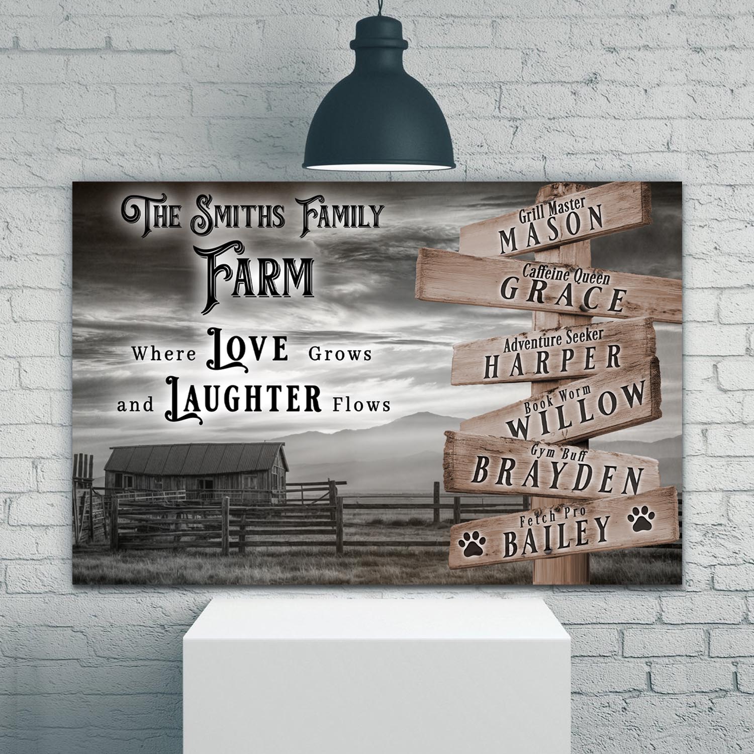 Where Love Grows And Laughter Flows Family Farm Names Sign - Image 3