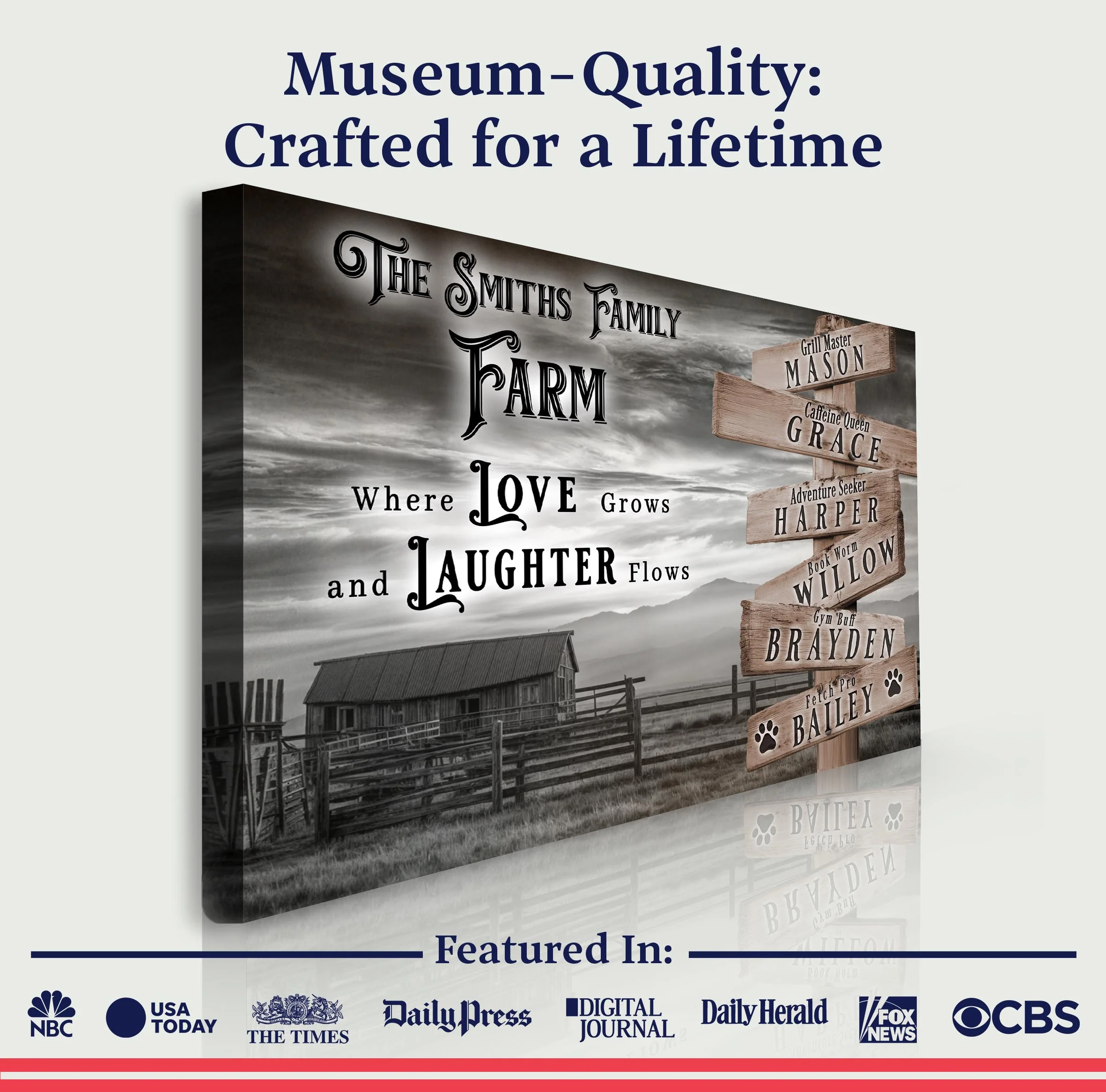 Where Love Grows And Laughter Flows Family Farm Names Sign - Image 4