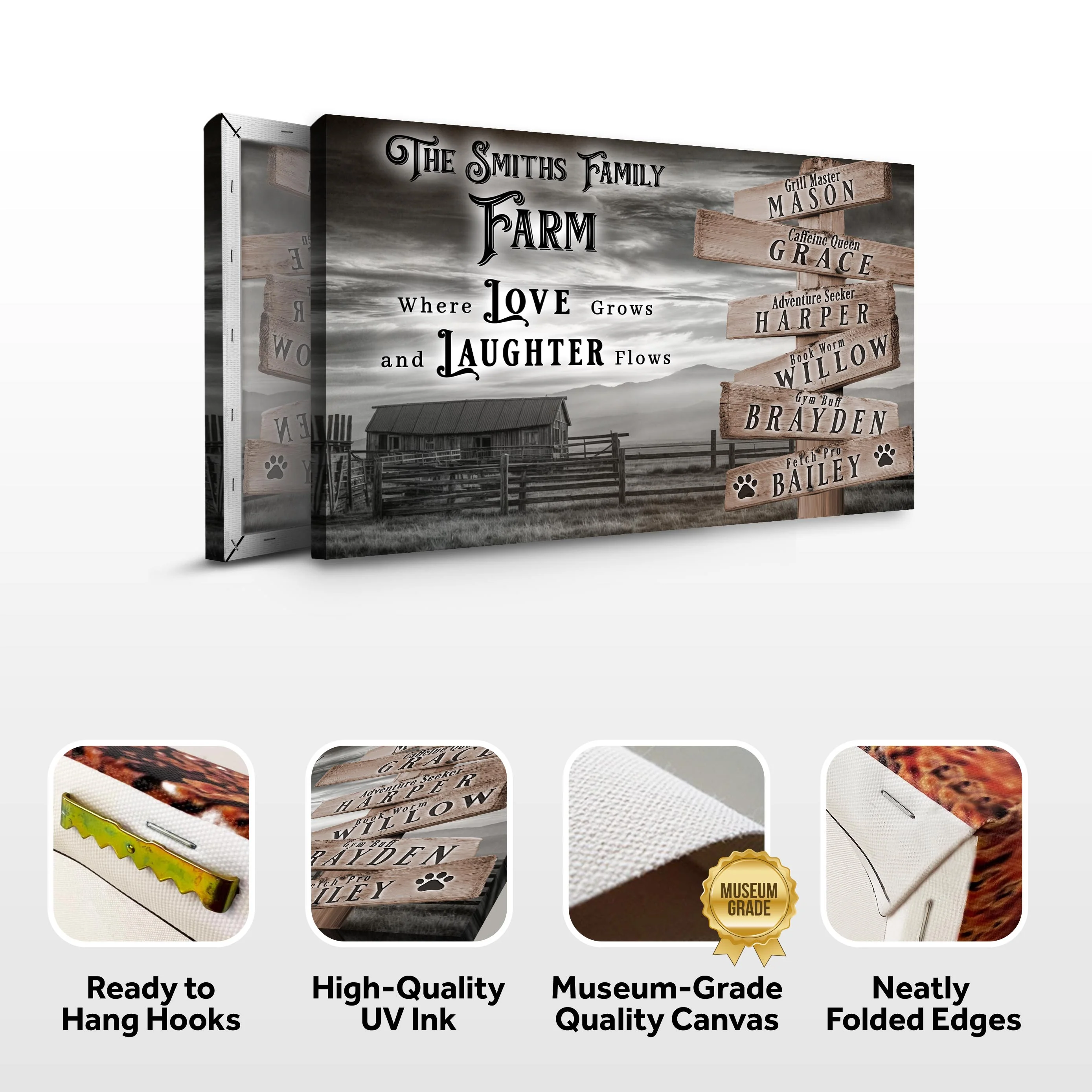 Where Love Grows And Laughter Flows Family Farm Names Sign - Image 6
