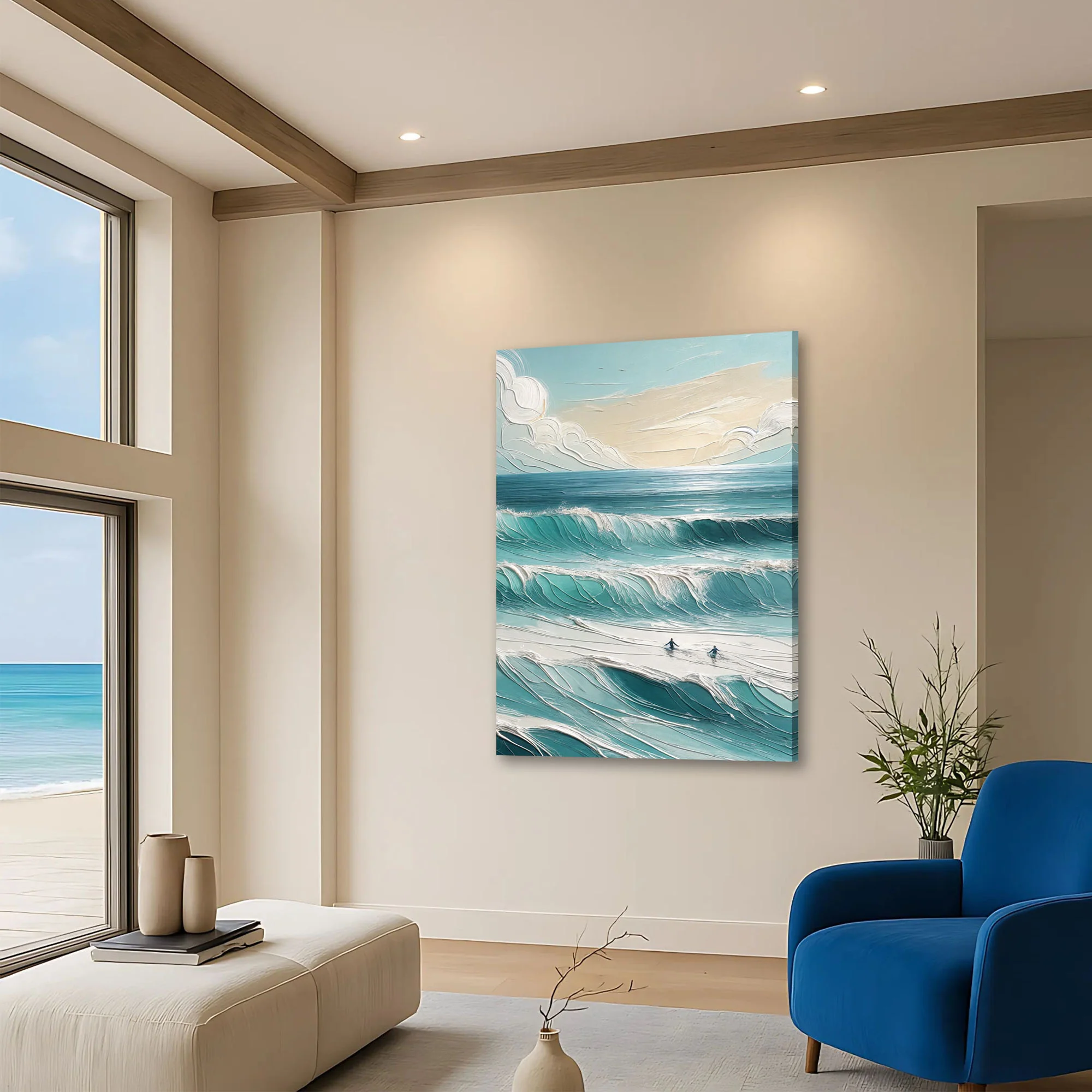 Whispers of the Sea Abstract Wall Art - Image 2