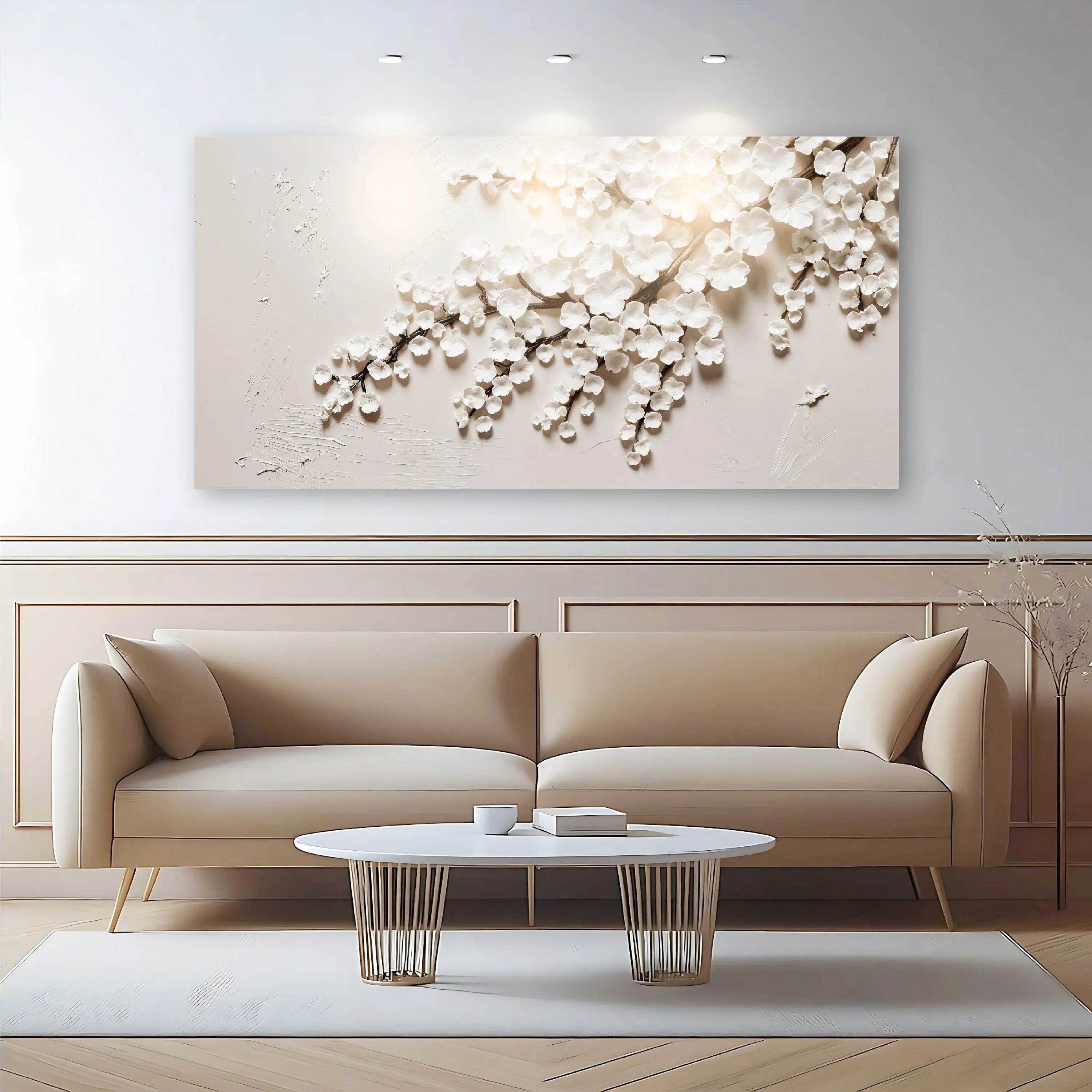 White Cherry Blossom Wall Art - Image 5