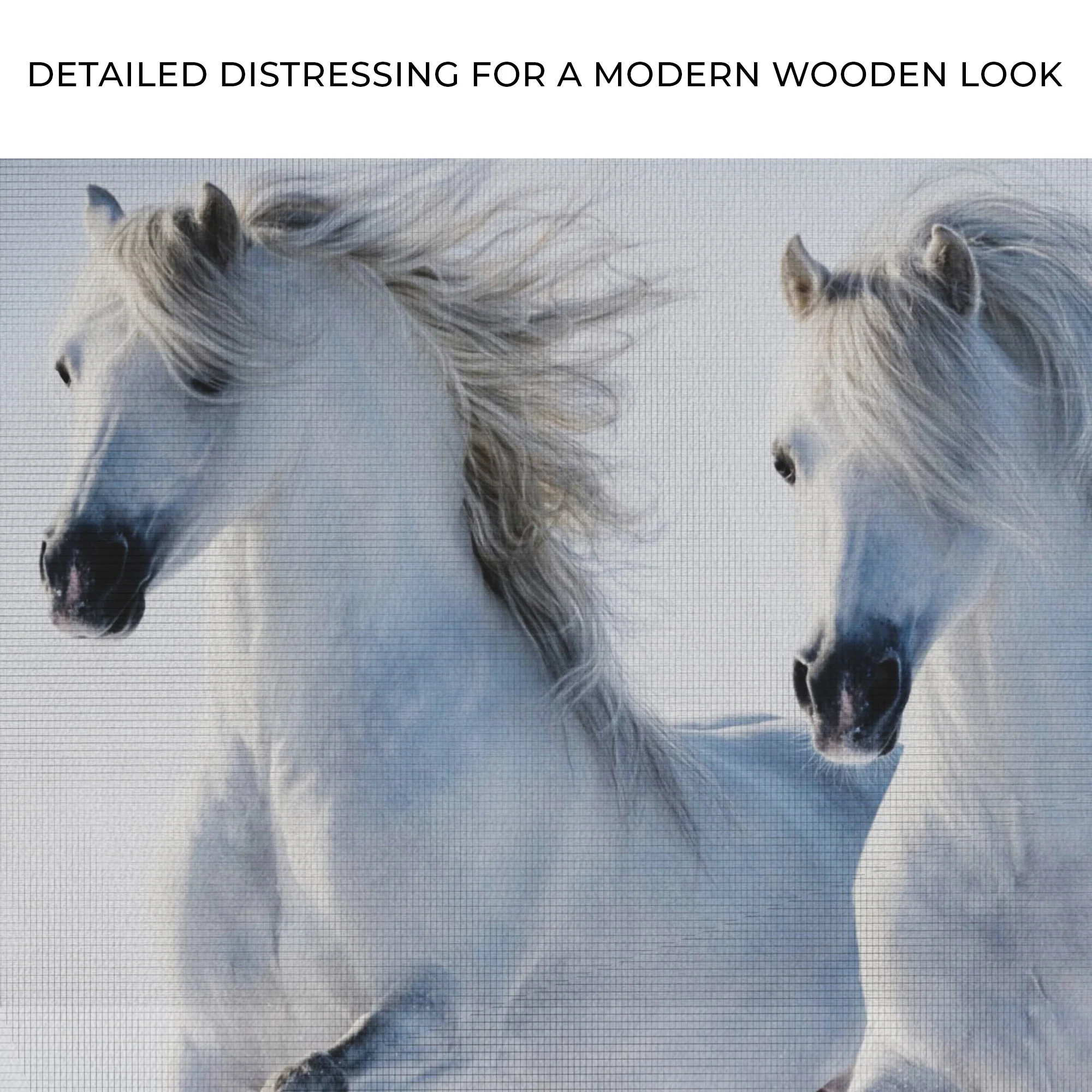 White Horse Couple Canvas Wall Art - Image 3
