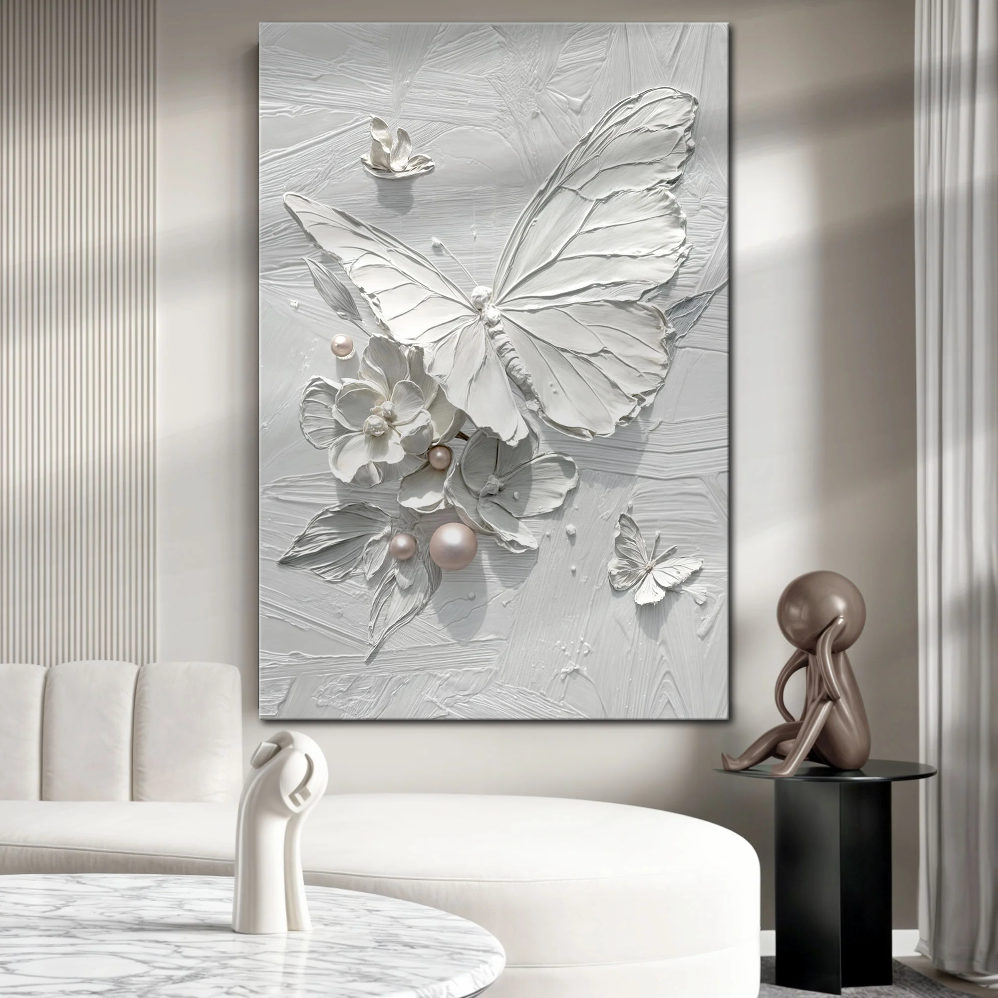 White Butterfly Wall Art - Image 2