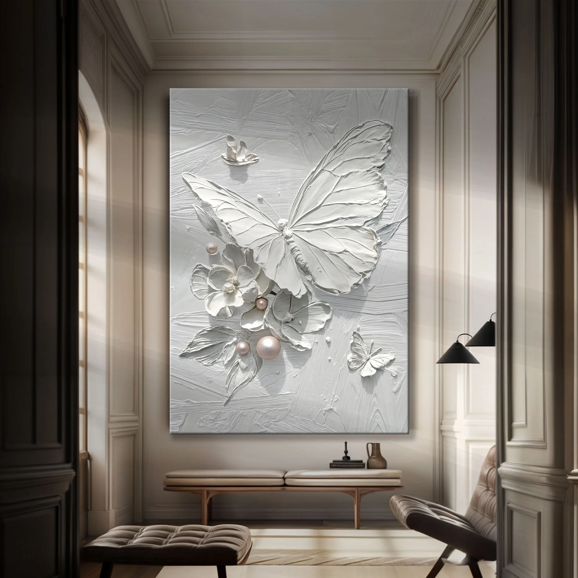White Butterfly Wall Art - Image 3