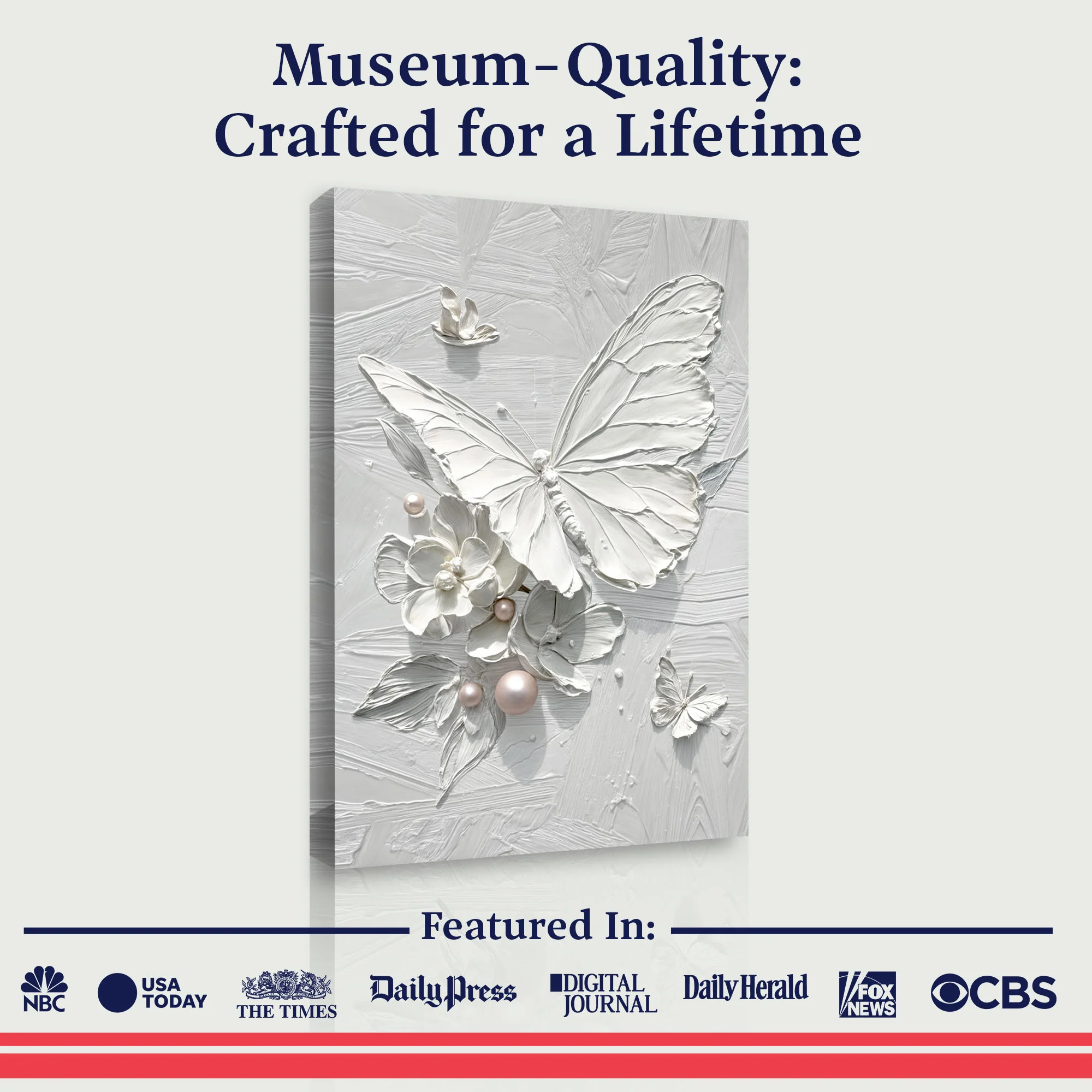 White Butterfly Wall Art - Image 6