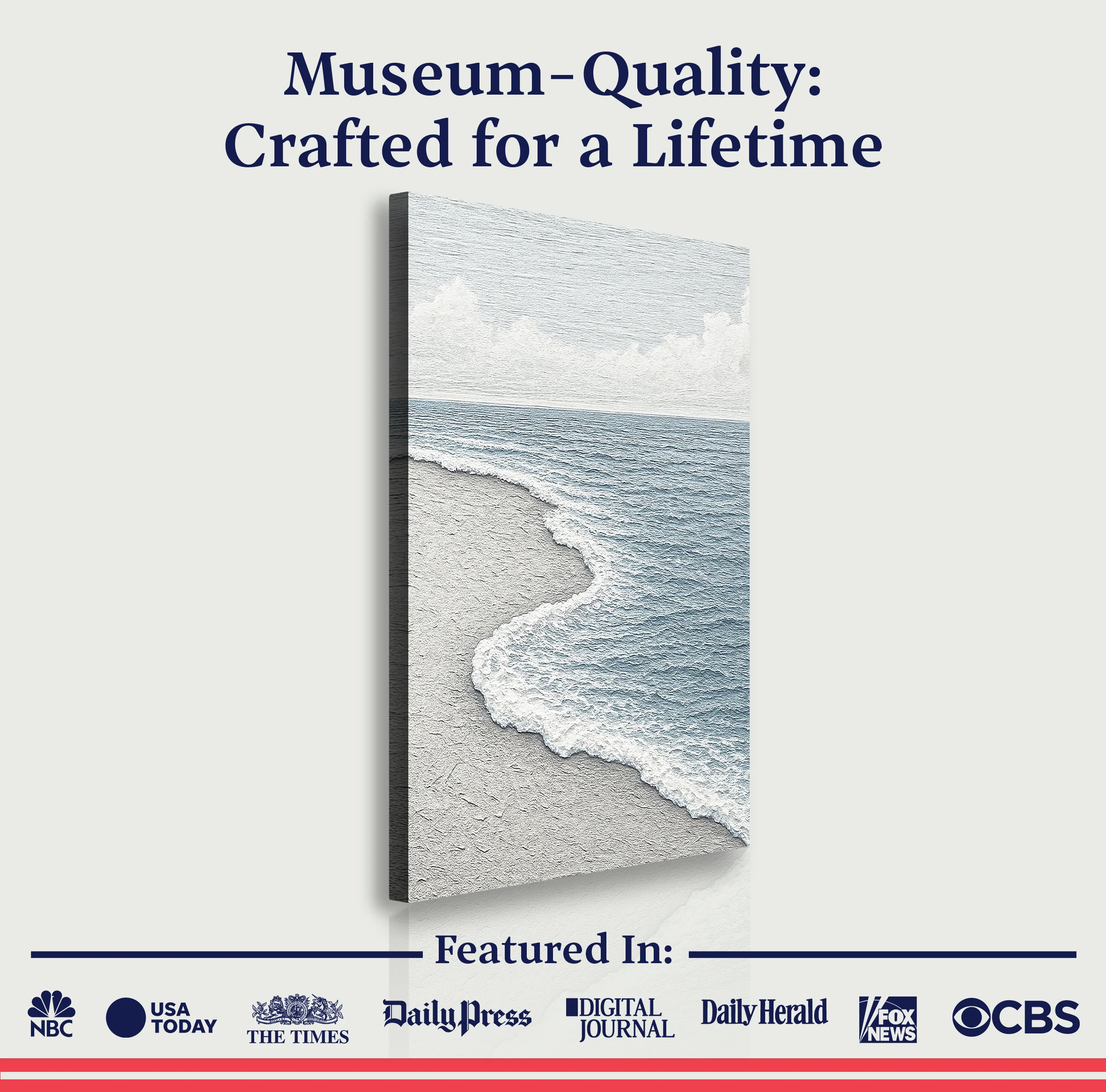 White Waves Abstract Wall Art - Image 6