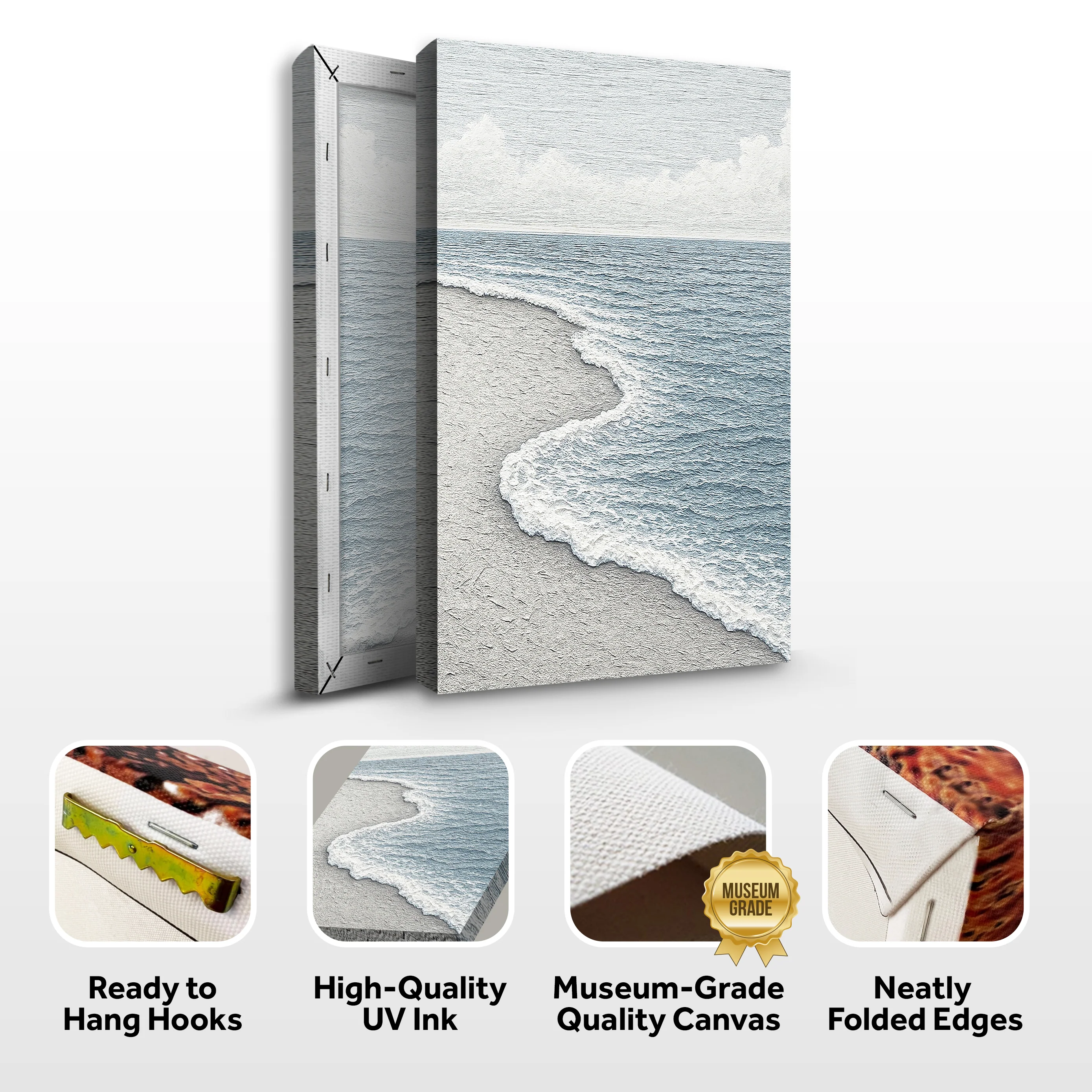 White Waves Abstract Wall Art - Image 8