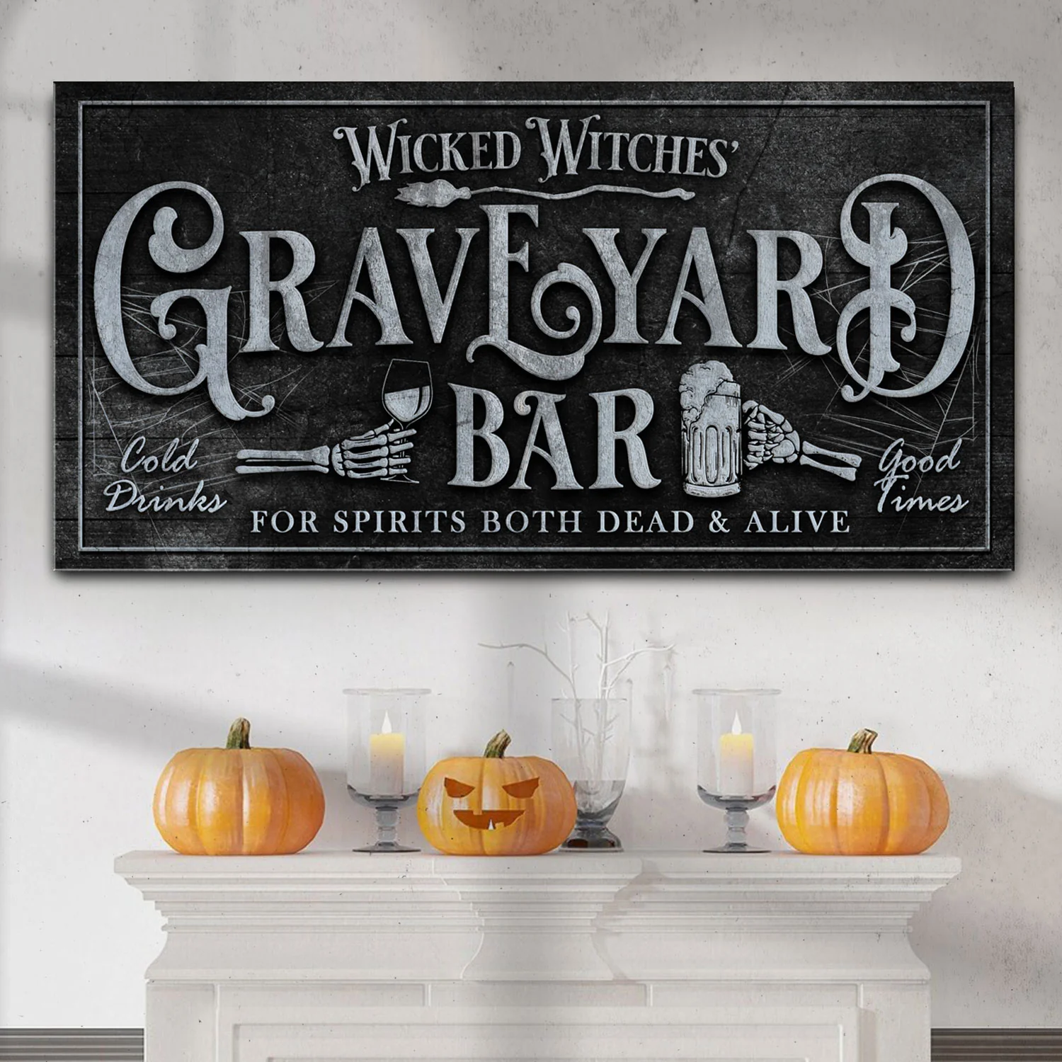 Wicked Witches' Graveyard Bar Halloween Sign II - Image 2
